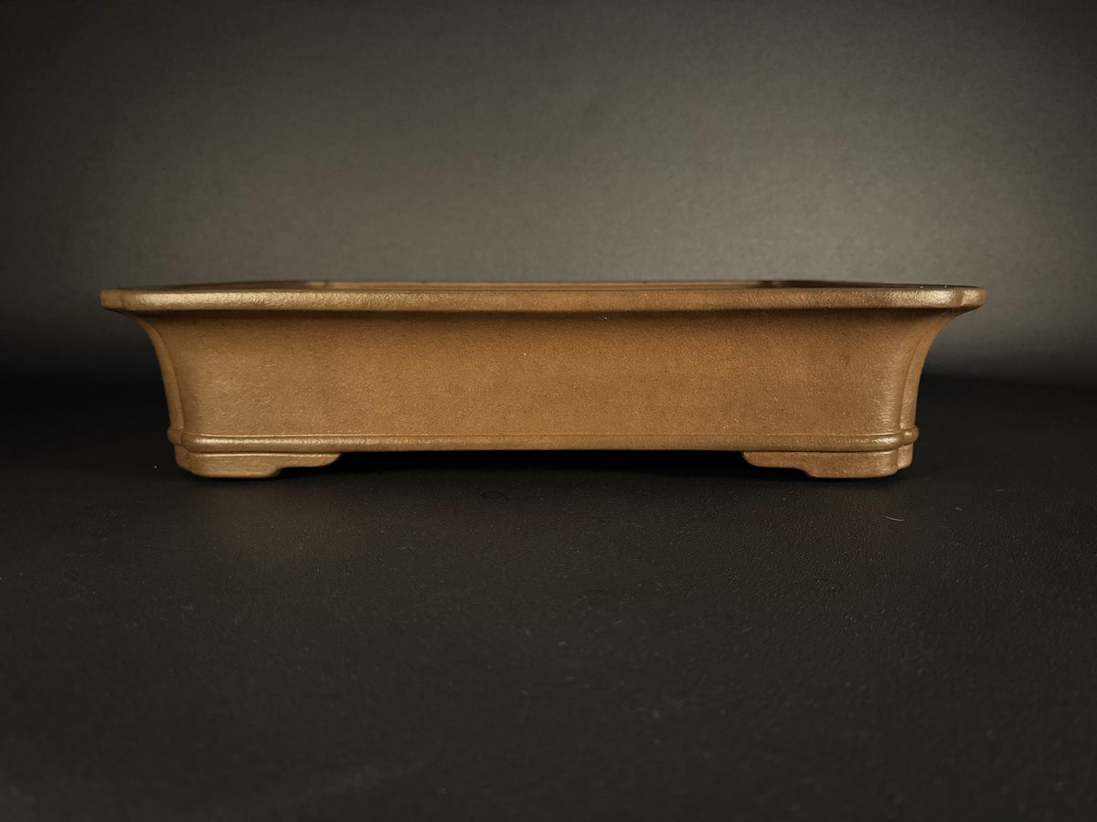 KEIZAN HISADA 久田桂山 – 2nd Generation 二代 – Hisada Sadao 久田貞雄 – Seal only 印のみ - 常滑 - 47.0cm Rectangular Flared-Corners 隅張り長方形 – Unglazed 無釉
