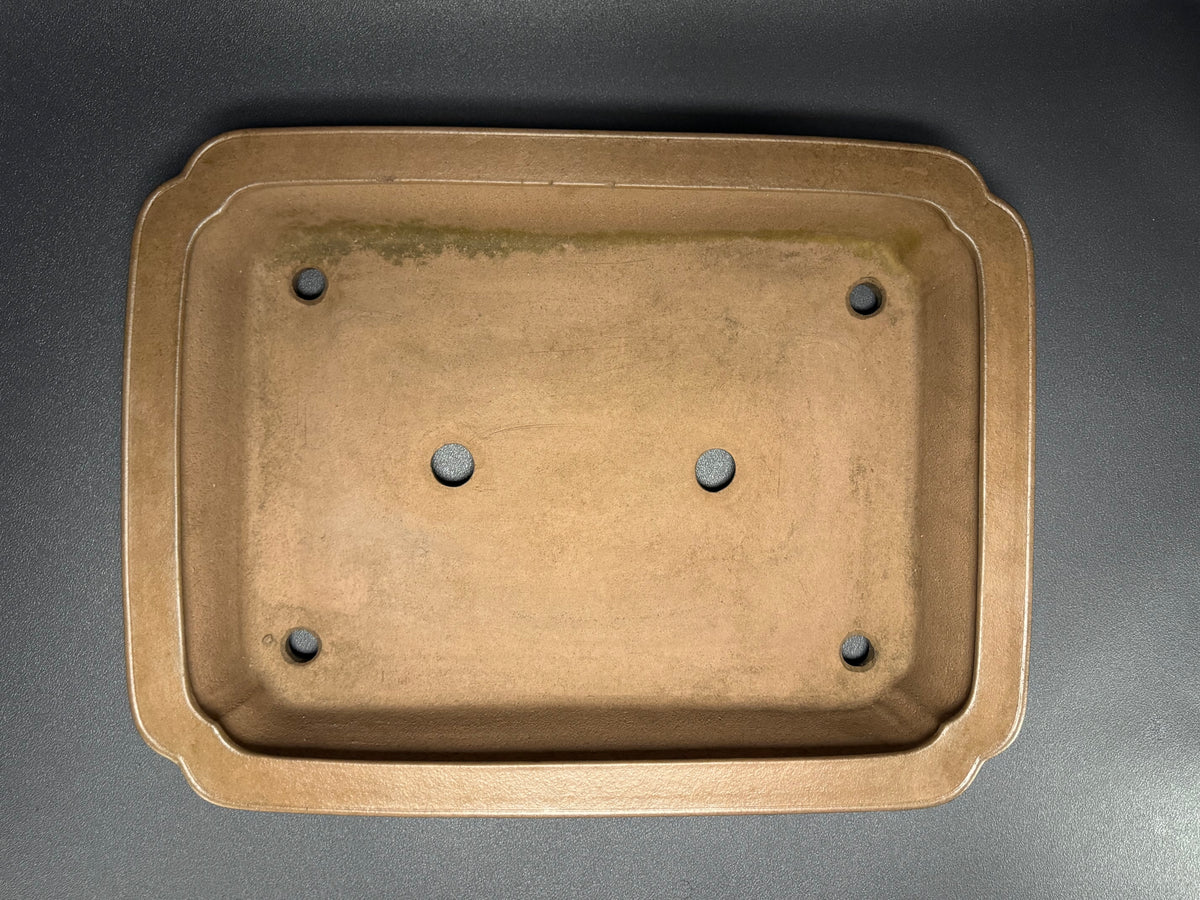 KEIZAN HISADA 久田桂山 – 2nd Generation 二代 – Hisada Sadao 久田貞雄 – Seal only 印のみ - 常滑 - 47.0cm Rectangular Flared-Corners 隅張り長方形 – Unglazed 無釉