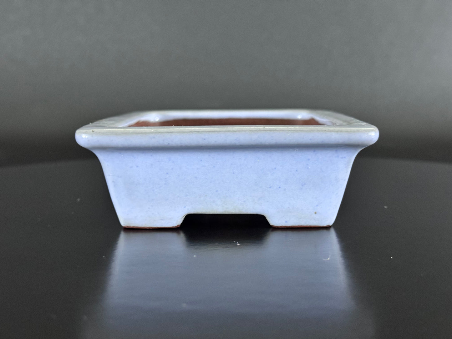 IKKO一洸 (Watanabe Kazuhiro 渡邉一弘) – 常滑 - 15.0cm Rectangular Light Blue Kinyo Glazed Bonsai Pot（長方鉢・淡青均窯釉）