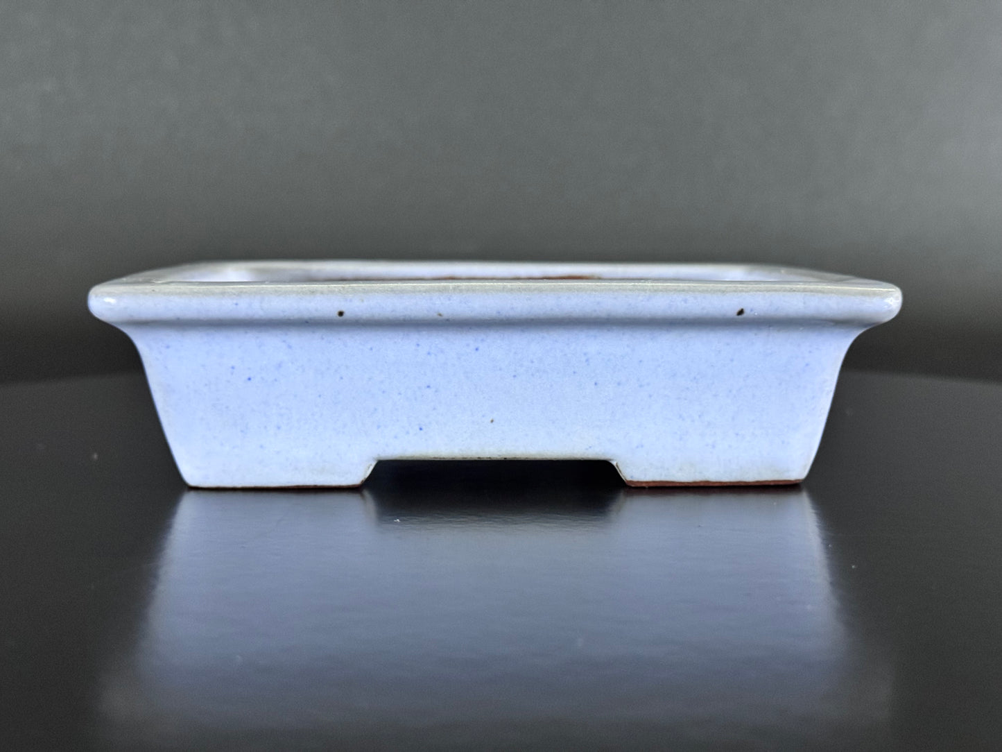 IKKO一洸 (Watanabe Kazuhiro 渡邉一弘) – 常滑 - 15.0cm Rectangular Light Blue Kinyo Glazed Bonsai Pot（長方鉢・淡青均窯釉）