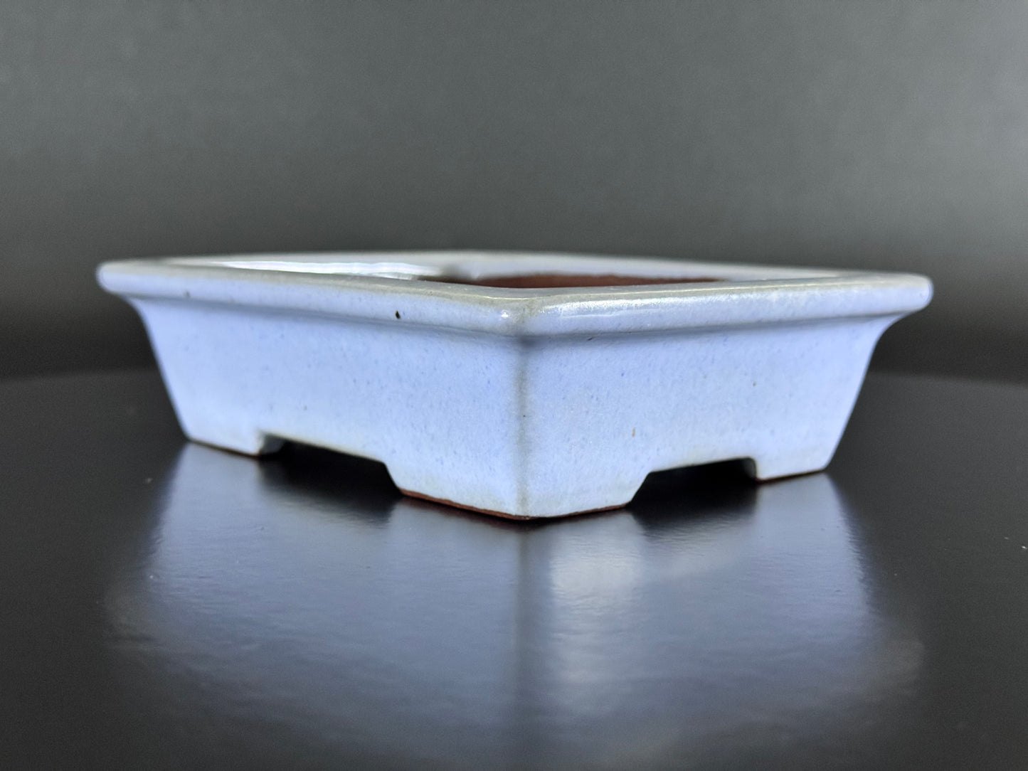 IKKO一洸 (Watanabe Kazuhiro 渡邉一弘) – 常滑 - 15.0cm Rectangular Light Blue Kinyo Glazed Bonsai Pot（長方鉢・淡青均窯釉）