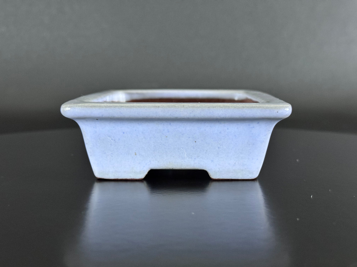 IKKO一洸 (Watanabe Kazuhiro 渡邉一弘) – 常滑 - 15.0cm Rectangular Light Blue Kinyo Glazed Bonsai Pot（長方鉢・淡青均窯釉）