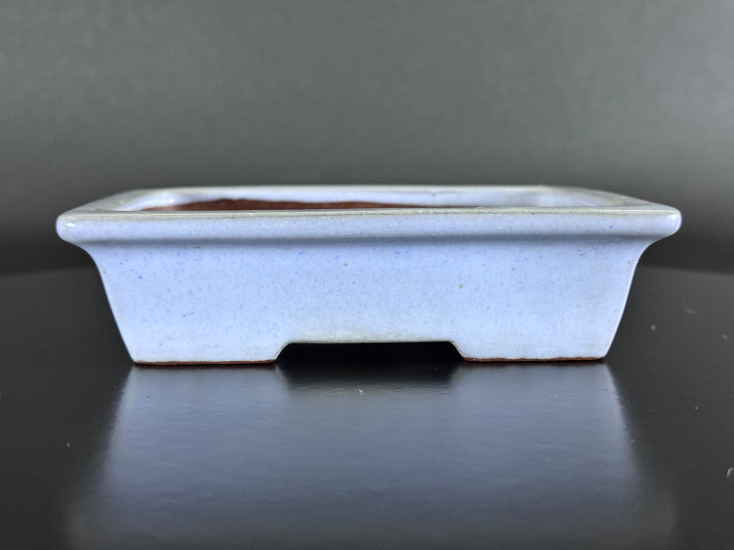 IKKO一洸 (Watanabe Kazuhiro 渡邉一弘) – 常滑 - 15.0cm Rectangular Light Blue Kinyo Glazed Bonsai Pot（長方鉢・淡青均窯釉）