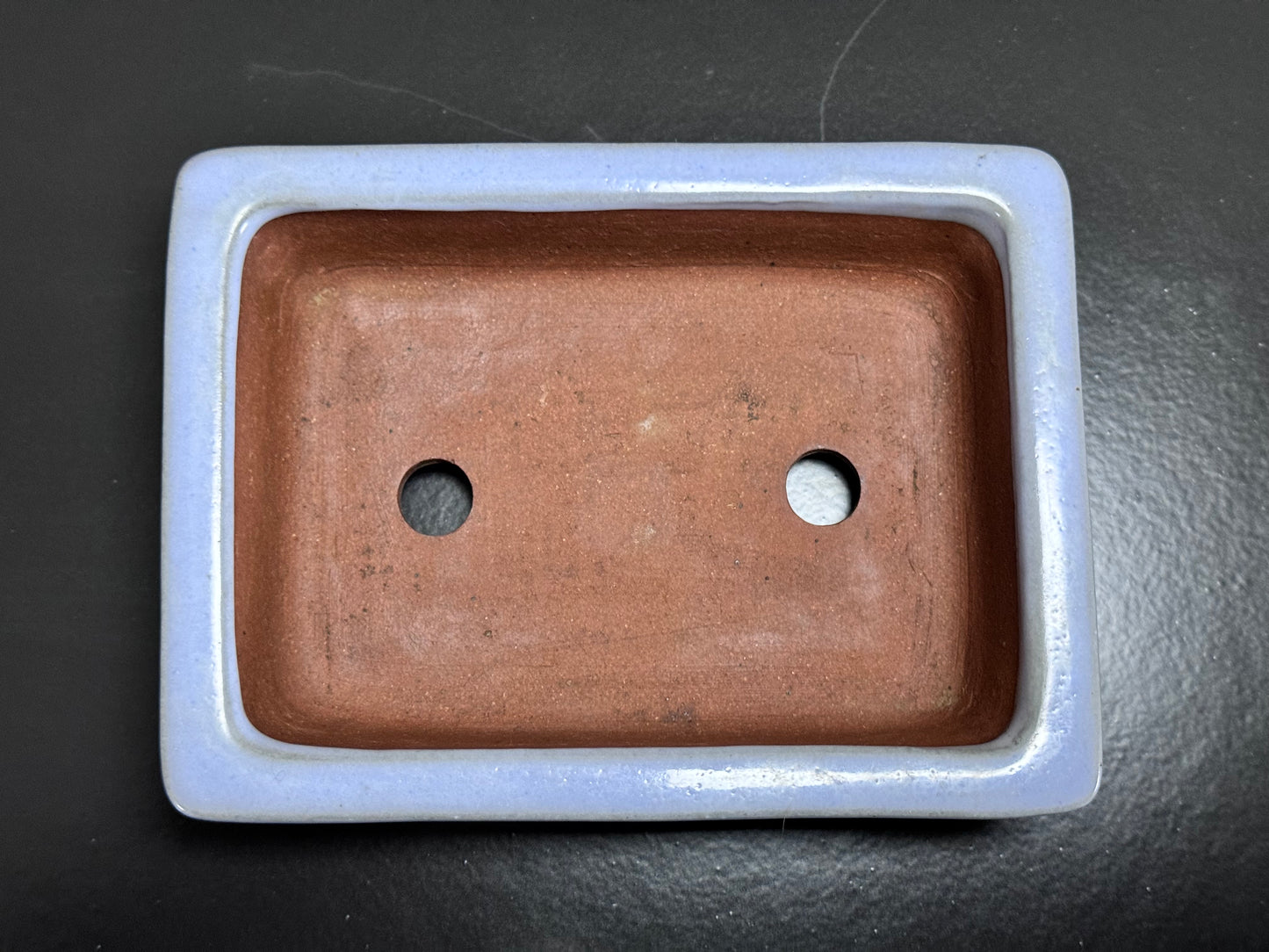IKKO一洸 (Watanabe Kazuhiro 渡邉一弘) – 常滑 - 15.0cm Rectangular Light Blue Kinyo Glazed Bonsai Pot（長方鉢・淡青均窯釉）