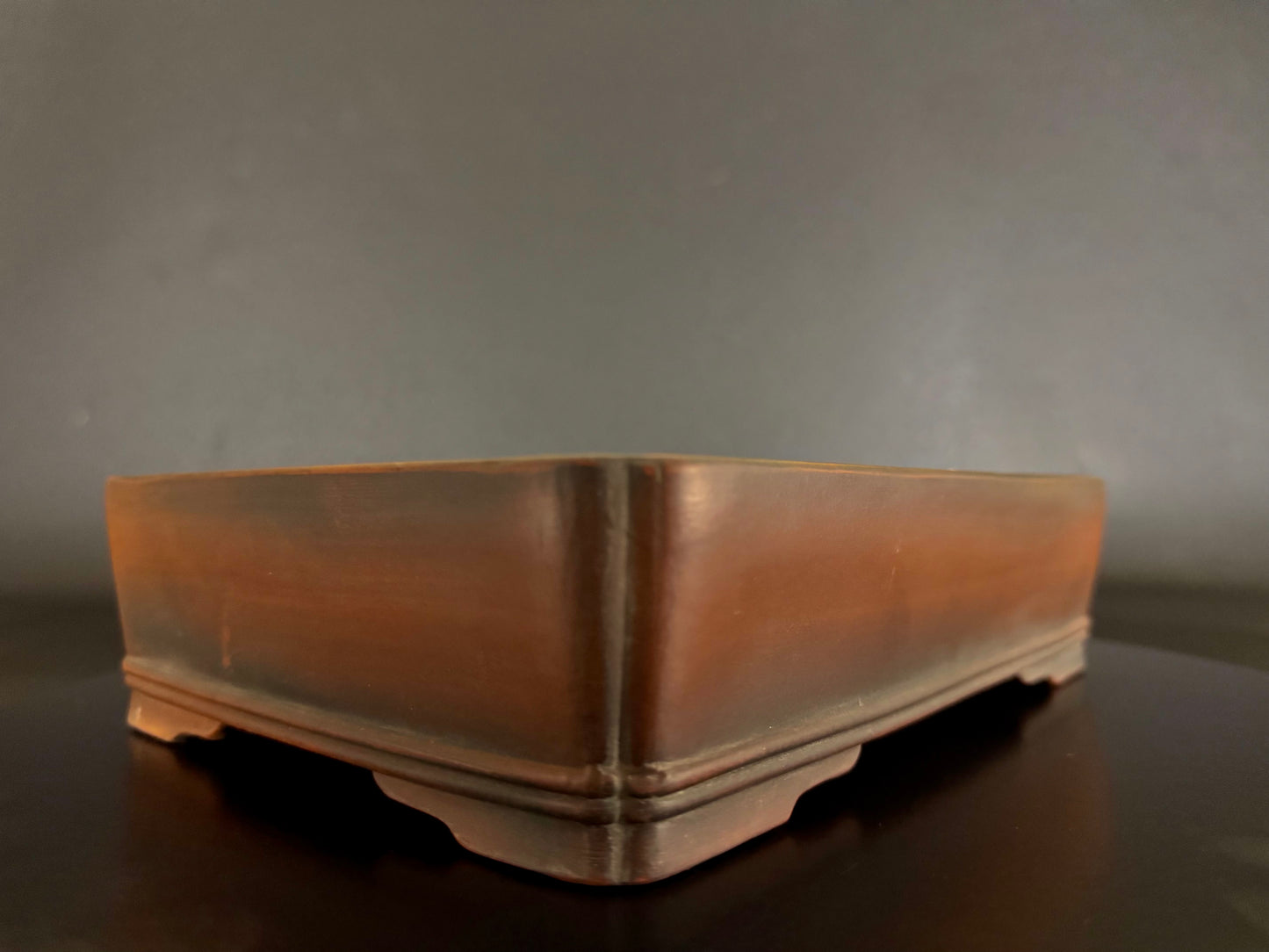 BIGEI 美芸 (Hirata Atsumi 平田あつみ) - 常滑–  25.0cm Rectangular Unglazed Flared-Corners Bonsai Pot（長方隅入無釉鉢）