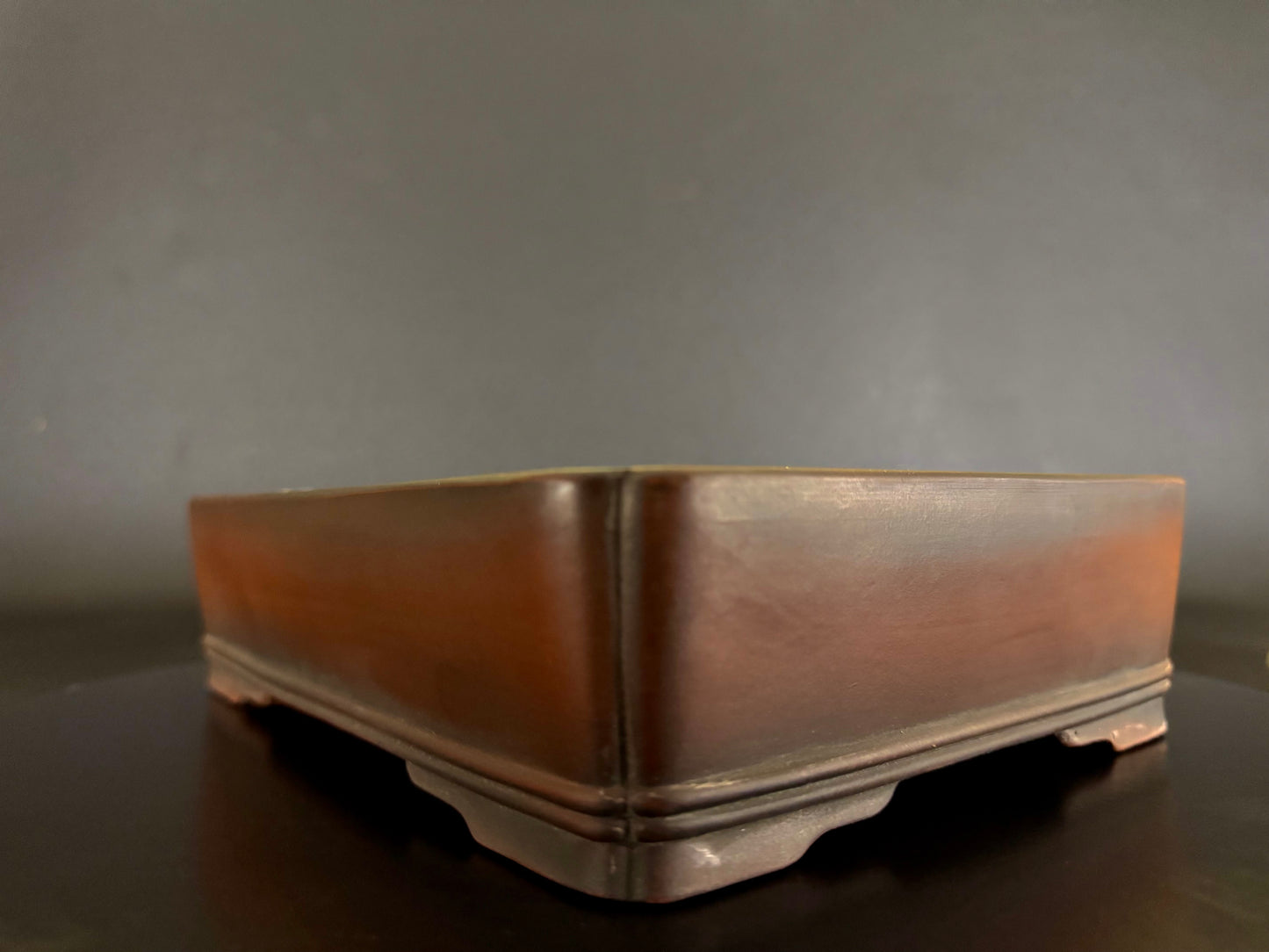 BIGEI 美芸 (Hirata Atsumi 平田あつみ) - 常滑–  25.0cm Rectangular Unglazed Flared-Corners Bonsai Pot（長方隅入無釉鉢）