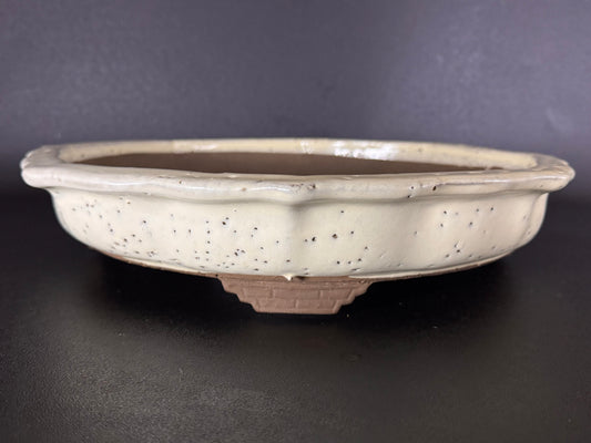 Yoshimura Pre-Shuho (吉村秀峰) – Tokoname (常滑) – 41.0cm round Mirror Cream Glazed