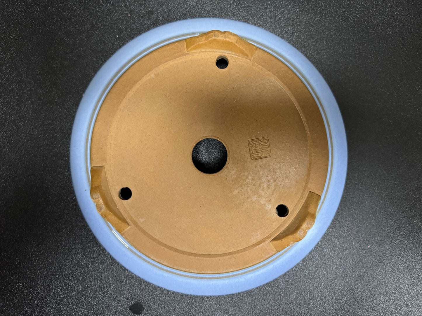 Kousen 光泉  - 常滑 – 24.8cm Round Light Blue Glazed Bonsai Pot（丸鉢・淡青釉）
