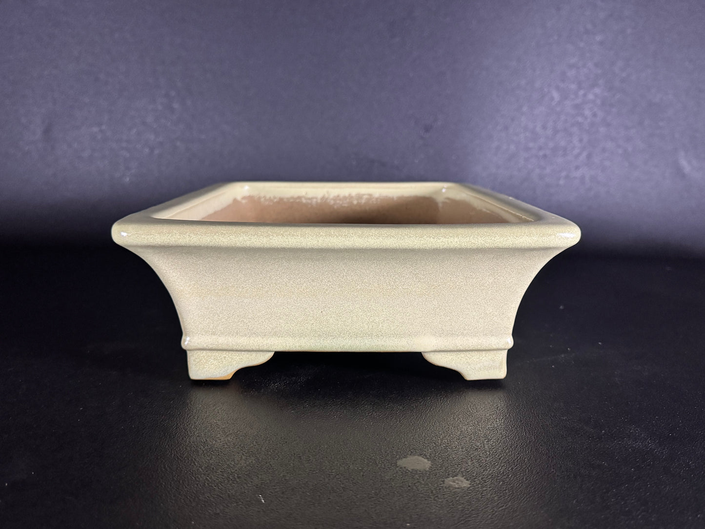 Yamafusa Koie 山房鯉江 — 4th Generation / Sambo 四代目 山房 — Tokoname, Aichi（常滑市）— 31.2cm Rectangular Light Cream Glazed Bonsai Pot（長方鉢・淡クリーム釉）