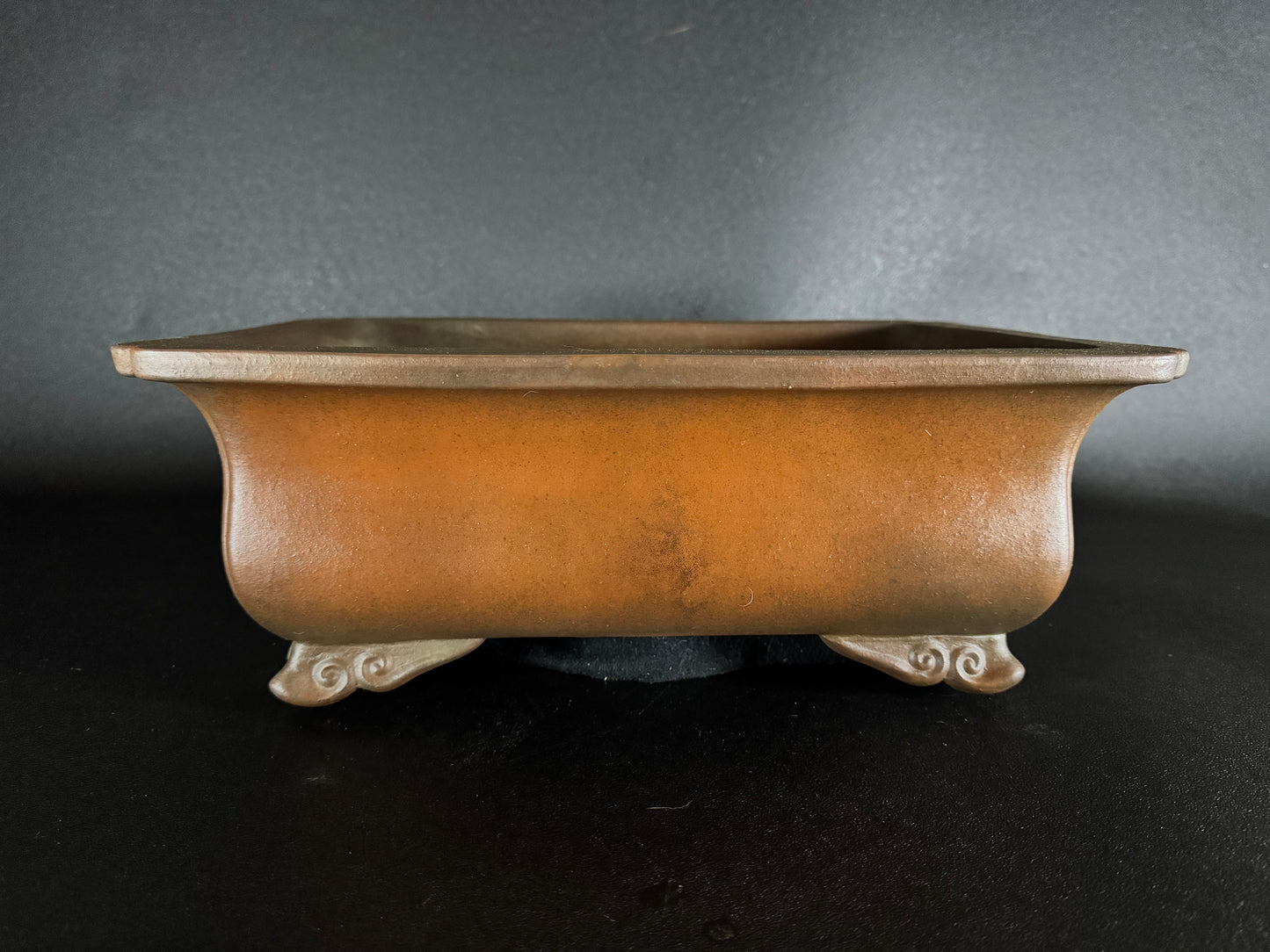IZUMI-ya Matsushita Masuo 泉屋 松下益夫 (aka SENGO/Zenigo 泉古) - 常滑 - 40.7cm Rectangular Unglazed Bonsai Pot 長方鉢 無釉