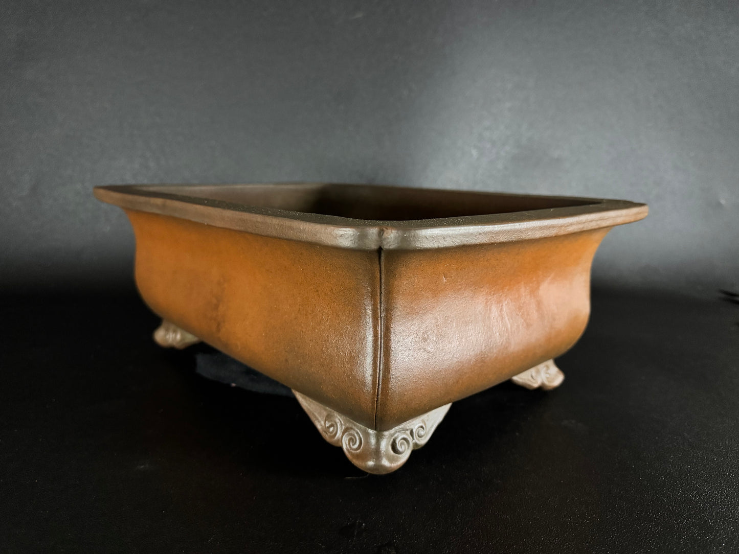 IZUMI-ya Matsushita Masuo 泉屋 松下益夫 (aka SENGO/Zenigo 泉古) - 常滑 - 40.7cm Rectangular Unglazed Bonsai Pot 長方鉢 無釉