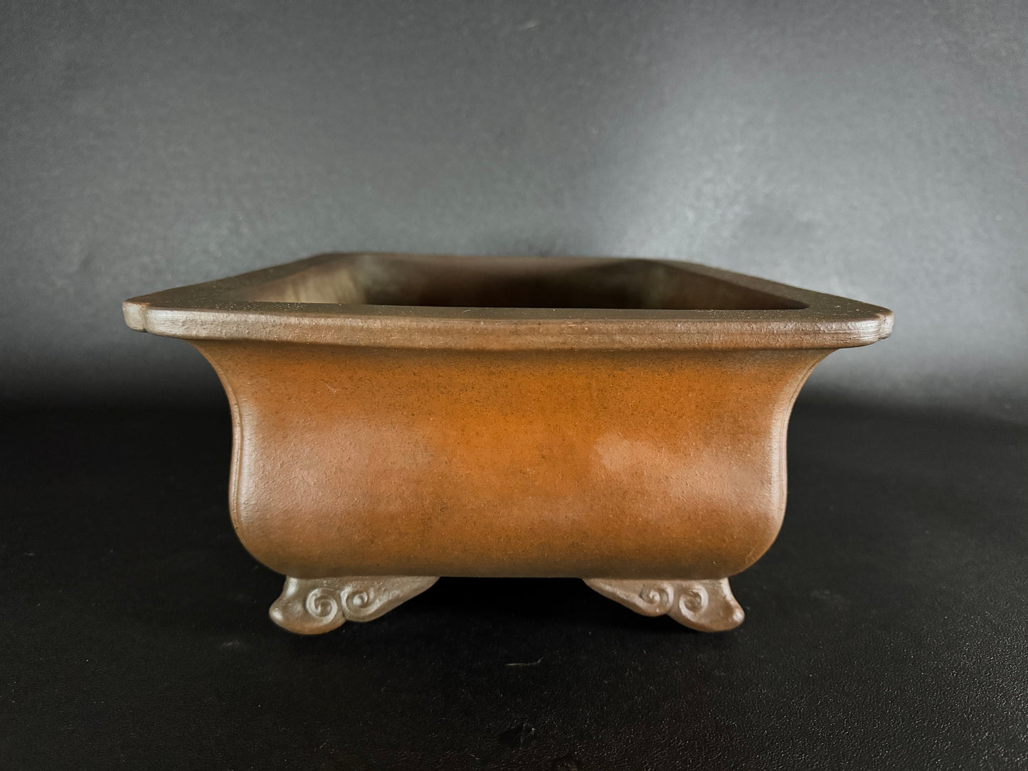 IZUMI-ya Matsushita Masuo 泉屋 松下益夫 (aka SENGO/Zenigo 泉古) - 常滑 - 40.7cm Rectangular Unglazed Bonsai Pot 長方鉢 無釉