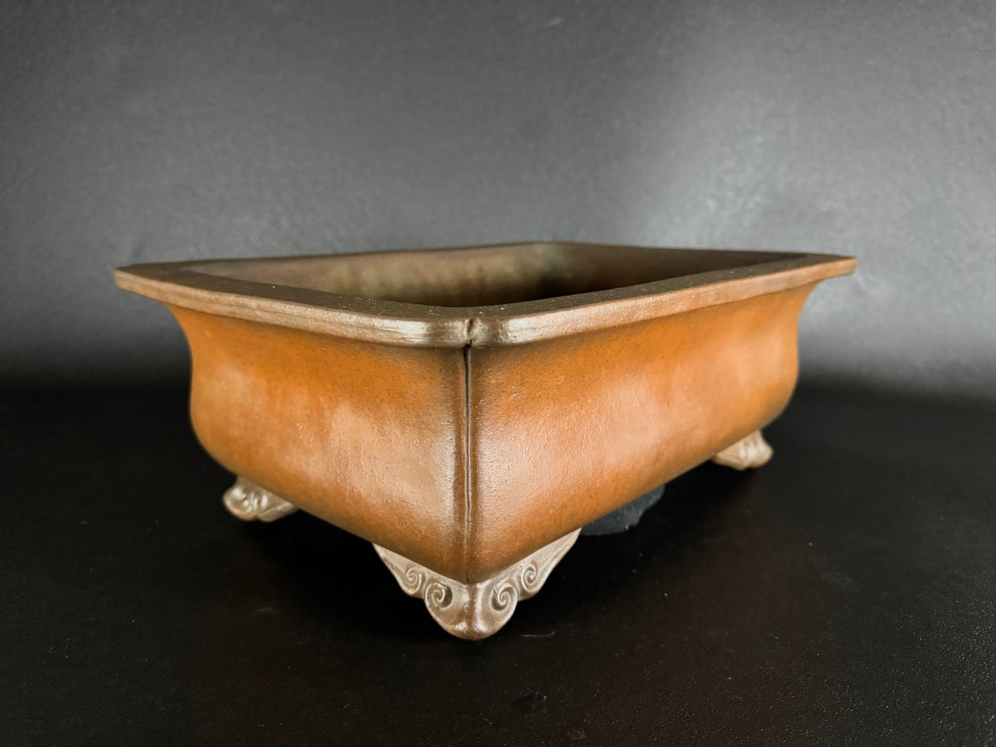 IZUMI-ya Matsushita Masuo 泉屋 松下益夫 (aka SENGO/Zenigo 泉古) - 常滑 - 40.7cm Rectangular Unglazed Bonsai Pot 長方鉢 無釉
