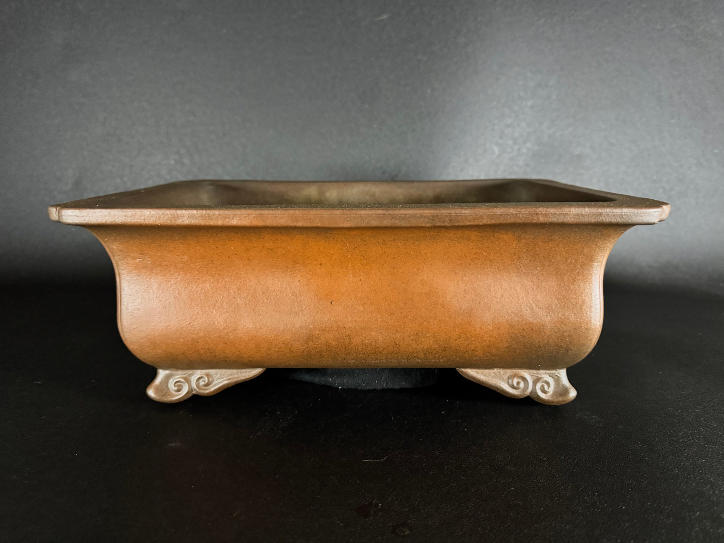 IZUMI-ya Matsushita Masuo 泉屋 松下益夫 (aka SENGO/Zenigo 泉古) - 常滑 - 40.7cm Rectangular Unglazed Bonsai Pot 長方鉢 無釉