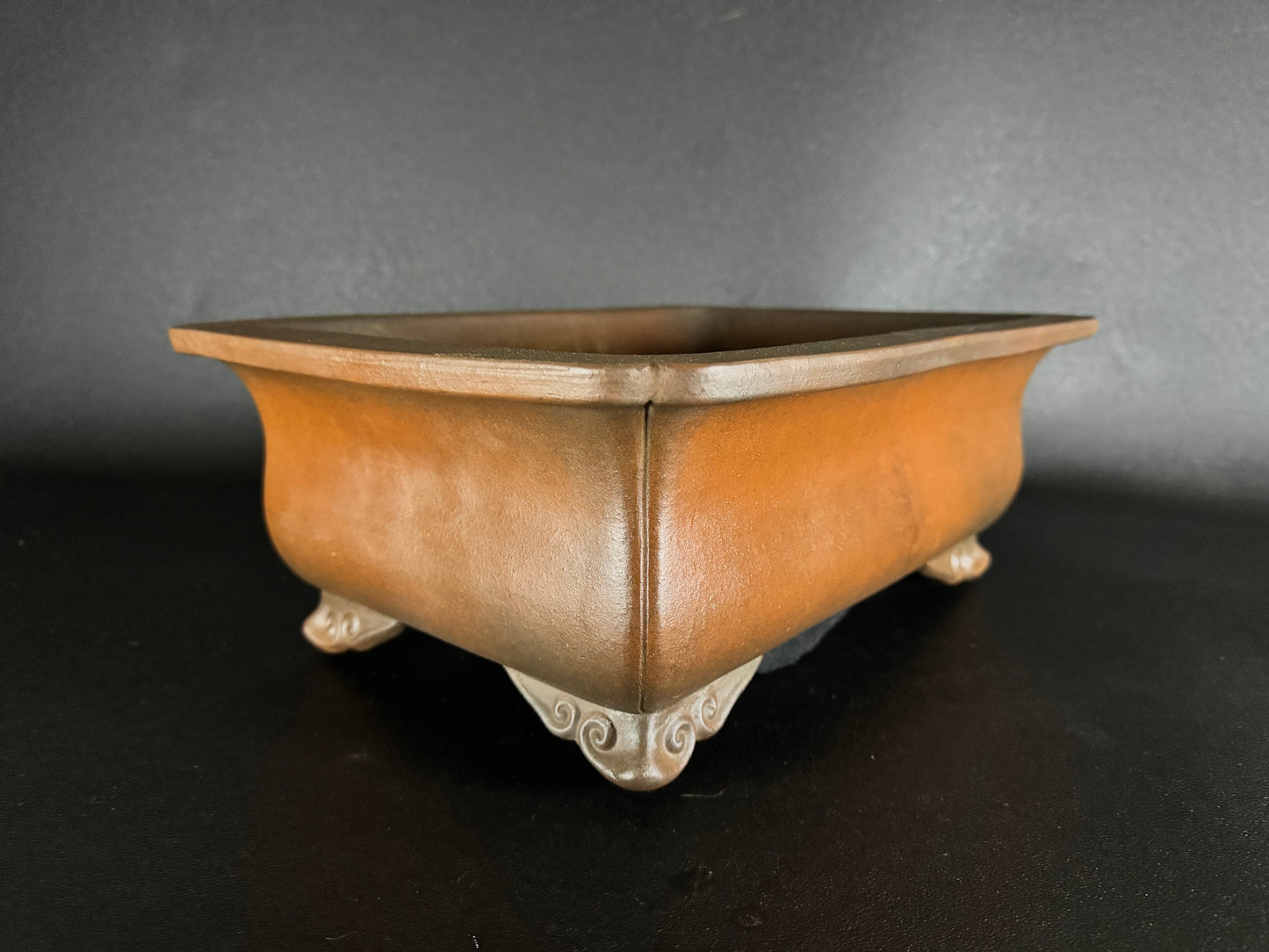 IZUMI-ya Matsushita Masuo 泉屋 松下益夫 (aka SENGO/Zenigo 泉古) - 常滑 - 40.7cm Rectangular Unglazed Bonsai Pot 長方鉢 無釉