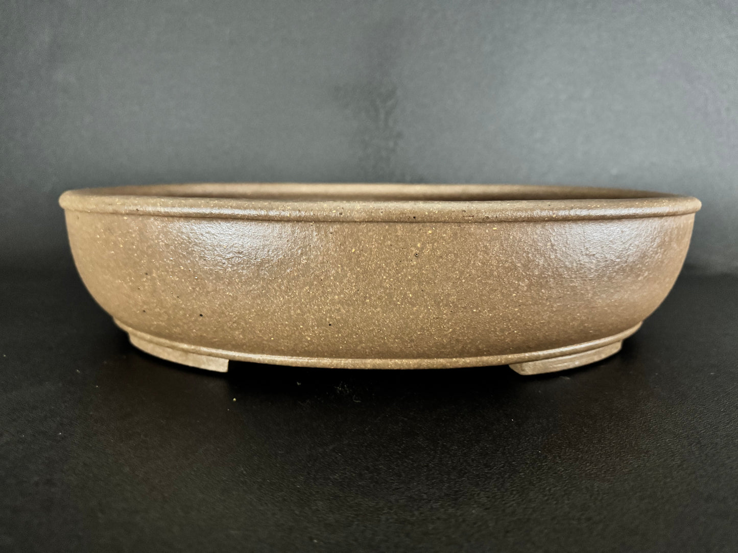 YAMAAKI 2nd Generation, Kataoka Sadamitsu / Koshosen 小松泉 - Tokoname 常滑 - 45.1cm Oval Pear-Skin Unglazed Bonsai Pot 梨皮泥楕円鉢