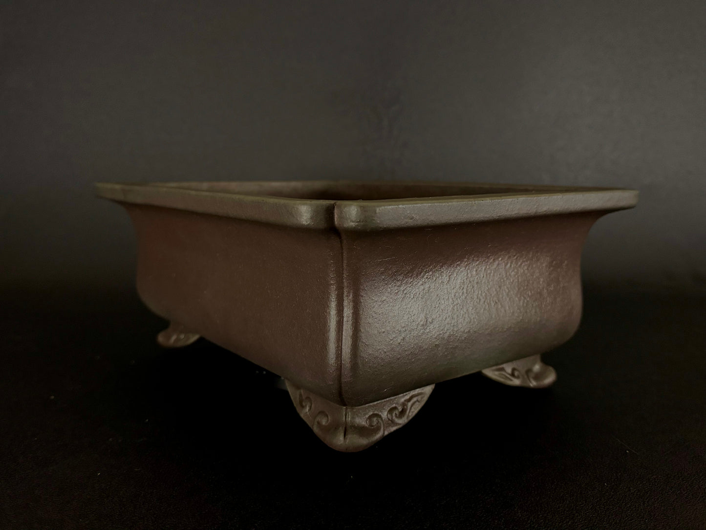 YAMAAKI 3rd Generation (Kataoka Toshio) "爪描き"- 常滑- 31.5 Rectangular Unglazed Bonsai Pot 長方鉢 無釉