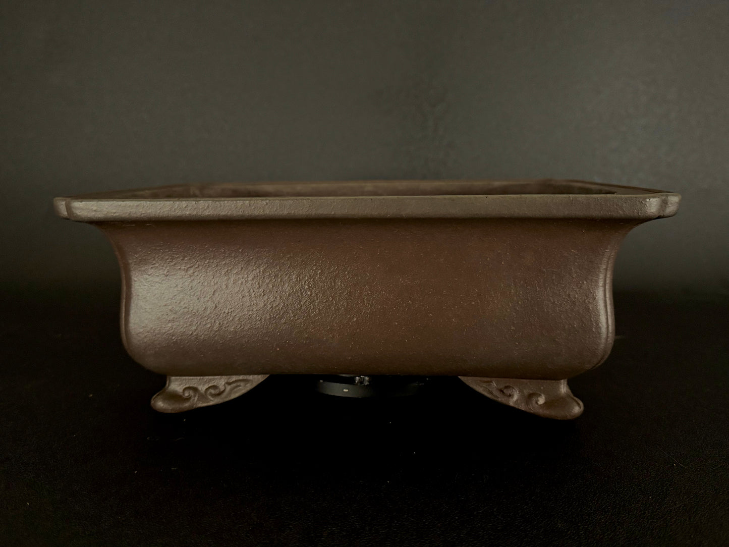 YAMAAKI 3rd Generation (Kataoka Toshio) "爪描き"- 常滑- 31.5 Rectangular Unglazed Bonsai Pot 長方鉢 無釉