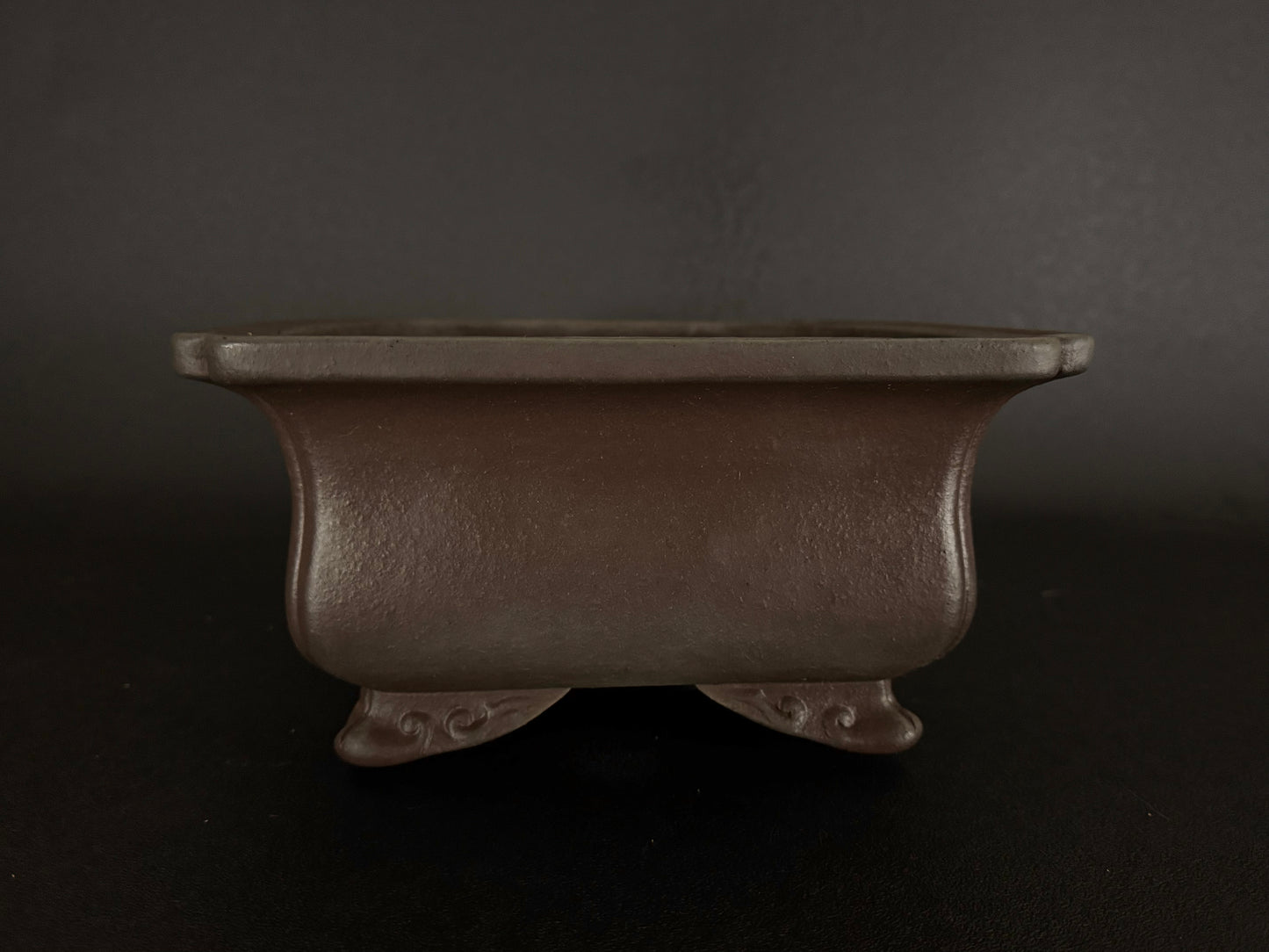 YAMAAKI 3rd Generation (Kataoka Toshio) "爪描き"- 常滑- 31.5 Rectangular Unglazed Bonsai Pot 長方鉢 無釉