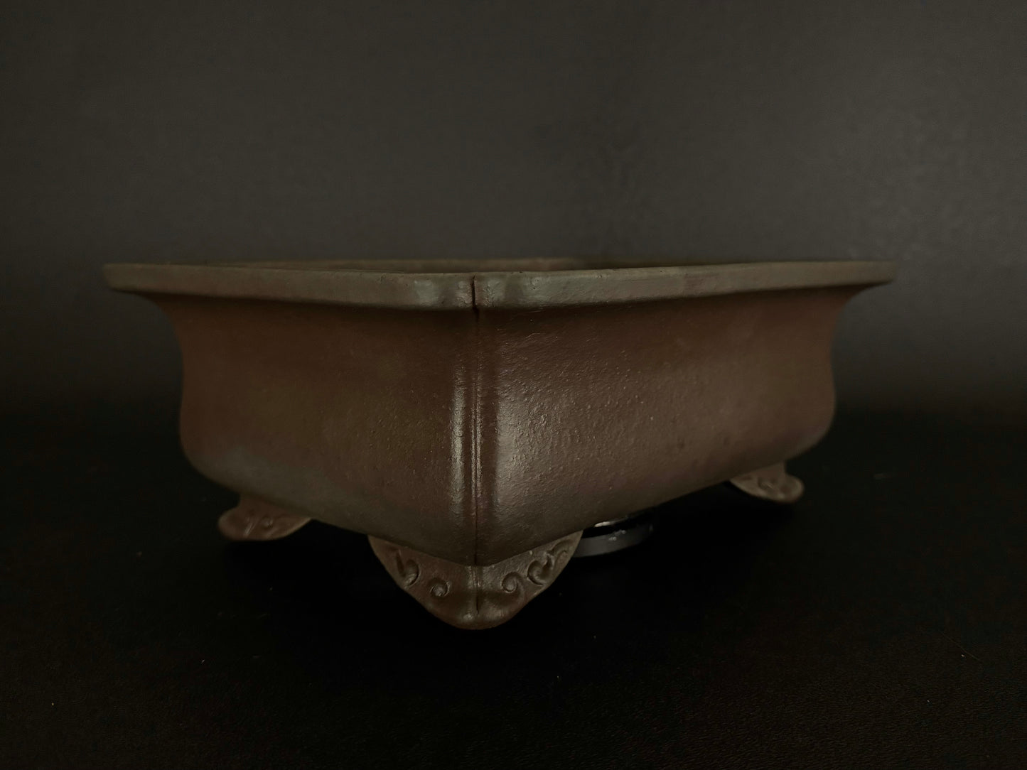 YAMAAKI 3rd Generation (Kataoka Toshio) "爪描き"- 常滑- 31.5 Rectangular Unglazed Bonsai Pot 長方鉢 無釉