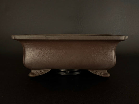 YAMAAKI (山秋窯) 3rd Generation Kataoka Toshio (片岡俊夫 作) - 小松泉 - 常滑 - 31.5 Rectangular Unglazed Bonsai Pot 長方鉢 無釉
