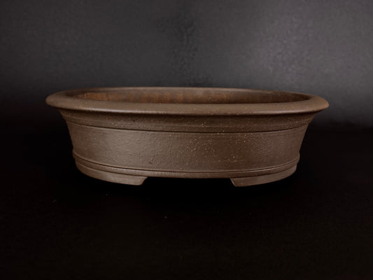 TOUHOU (陶峰) Hand signed 爪描き - 常滑 - 34.4cm Oval Unglazed 楕円形 無釉
