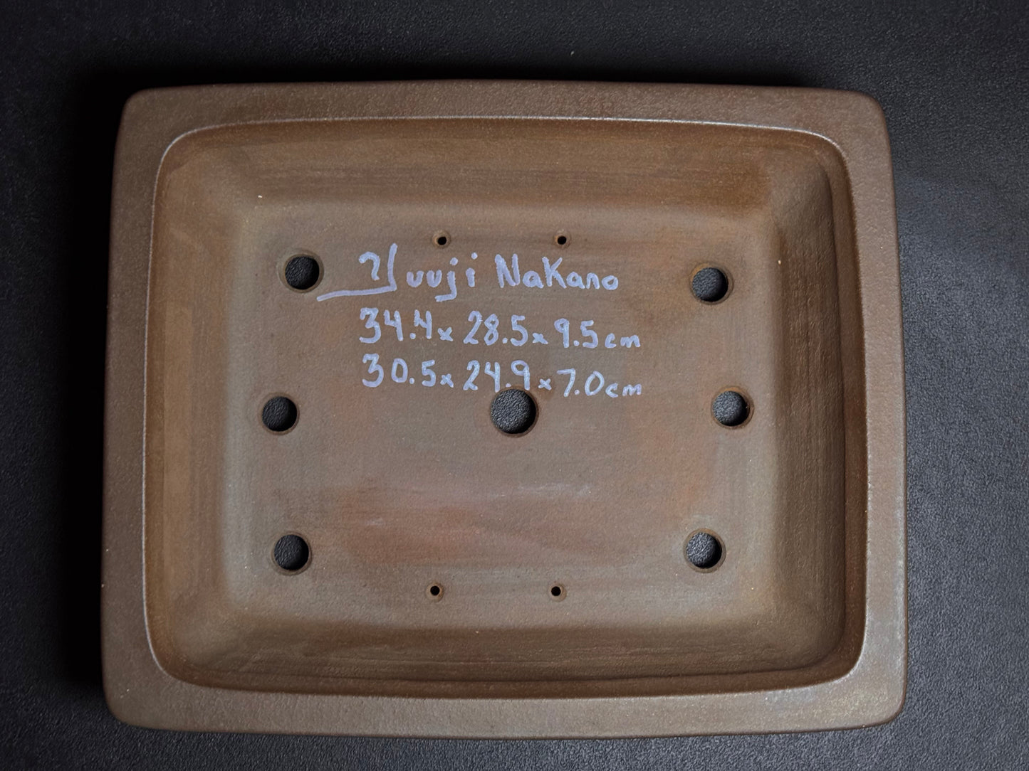 GYOZAN 2nd Gen (Yuuji Nakano 中野 裕二 )"Seal only 印のみ" - 常滑 - 34.4cm  Rectangular Unglazed (長方形 無釉)