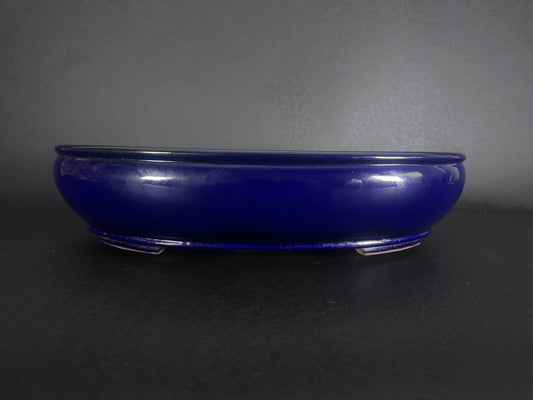 Hattori (陶峰) Hand signed 爪描き - 常滑 – 44.2cm Oval glazed Oval (楕円鉢) Glazed 釉薬