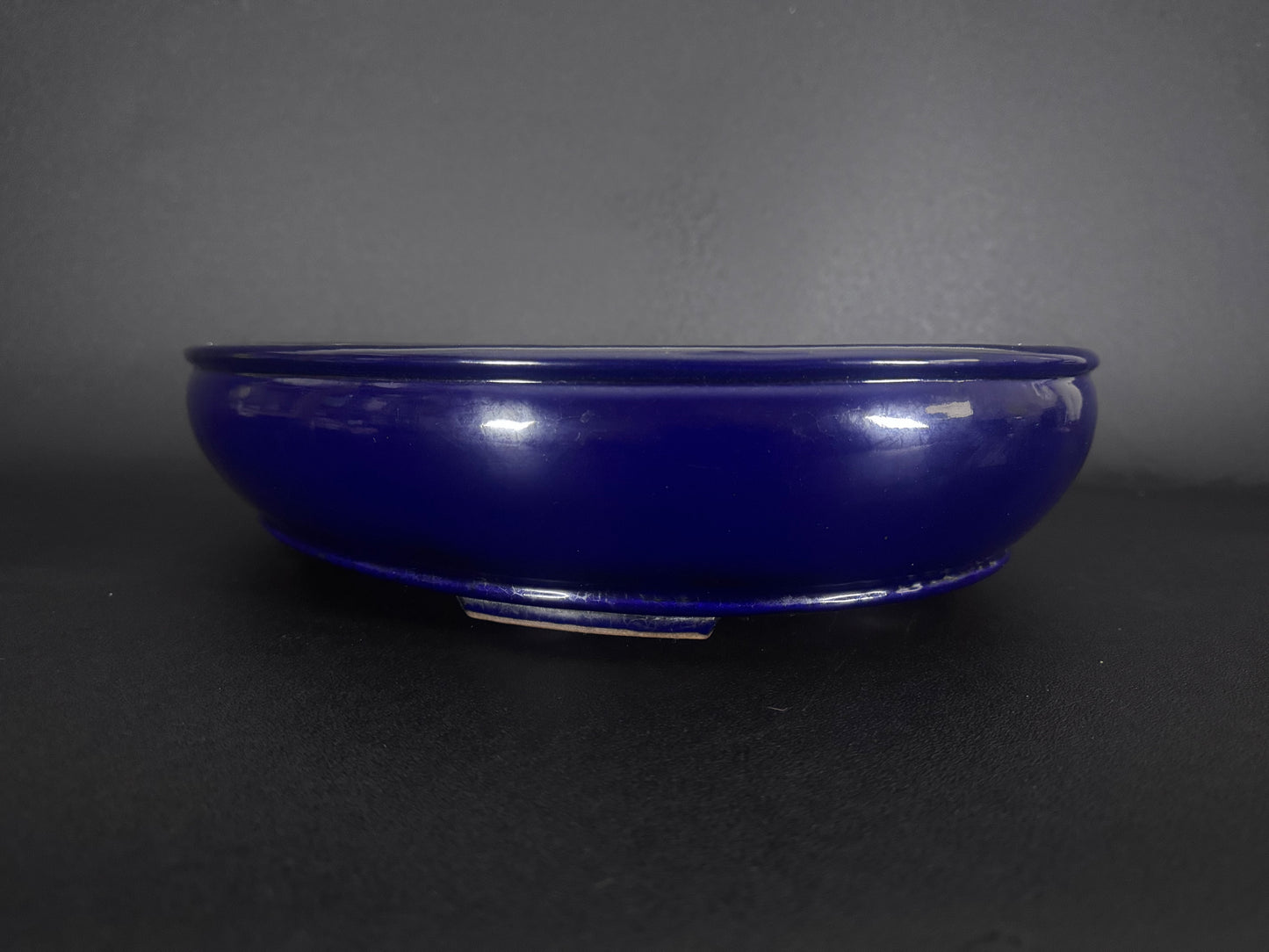 Hattori (陶峰) Hand signed 爪描き - 常滑 – 44.2cm Oval glazed Oval (楕円鉢) Glazed 釉薬