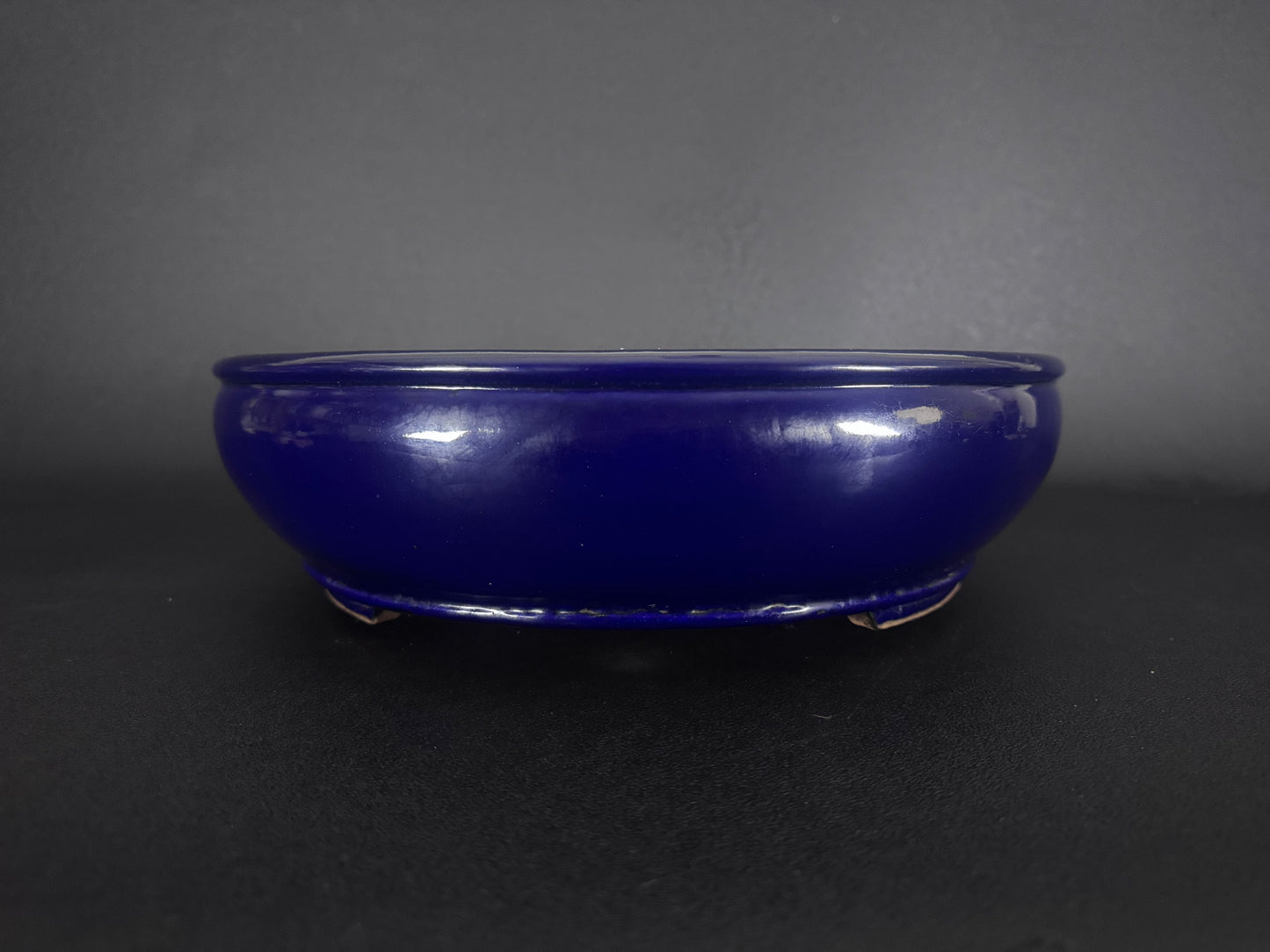 Hattori (陶峰) Hand signed 爪描き - 常滑 – 44.2cm Oval glazed Oval (楕円鉢) Glazed 釉薬