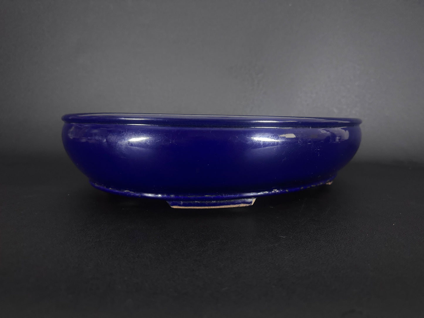 Hattori (陶峰) Hand signed 爪描き - 常滑 – 44.2cm Oval glazed Oval (楕円鉢) Glazed 釉薬