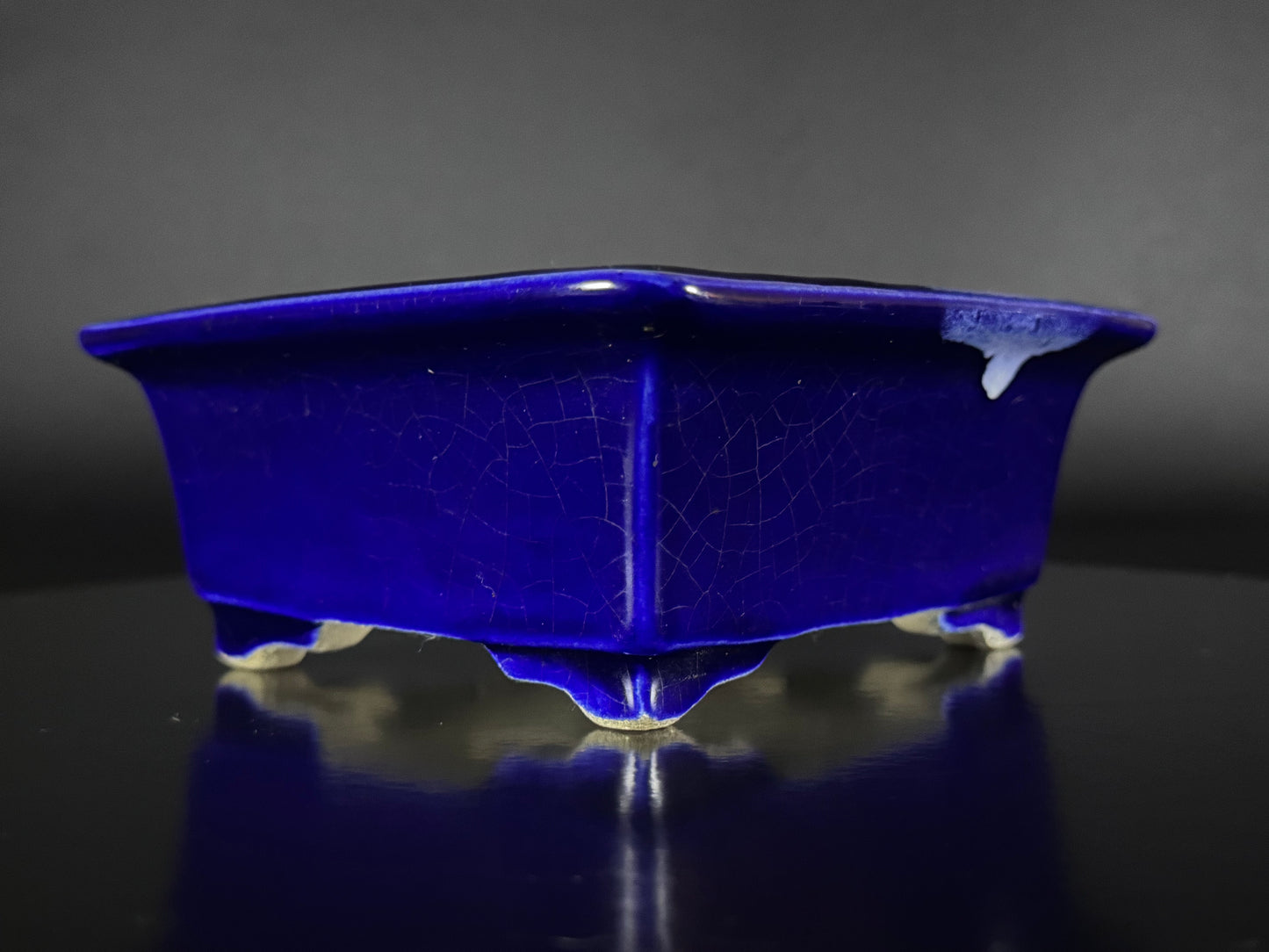 Satomi Terahata (寺幡サトミ) – 2nd Generation (二代) – 瀬戸市 – 14.7cm Rectangular Ruri Glazed (長方形 瑠璃釉)