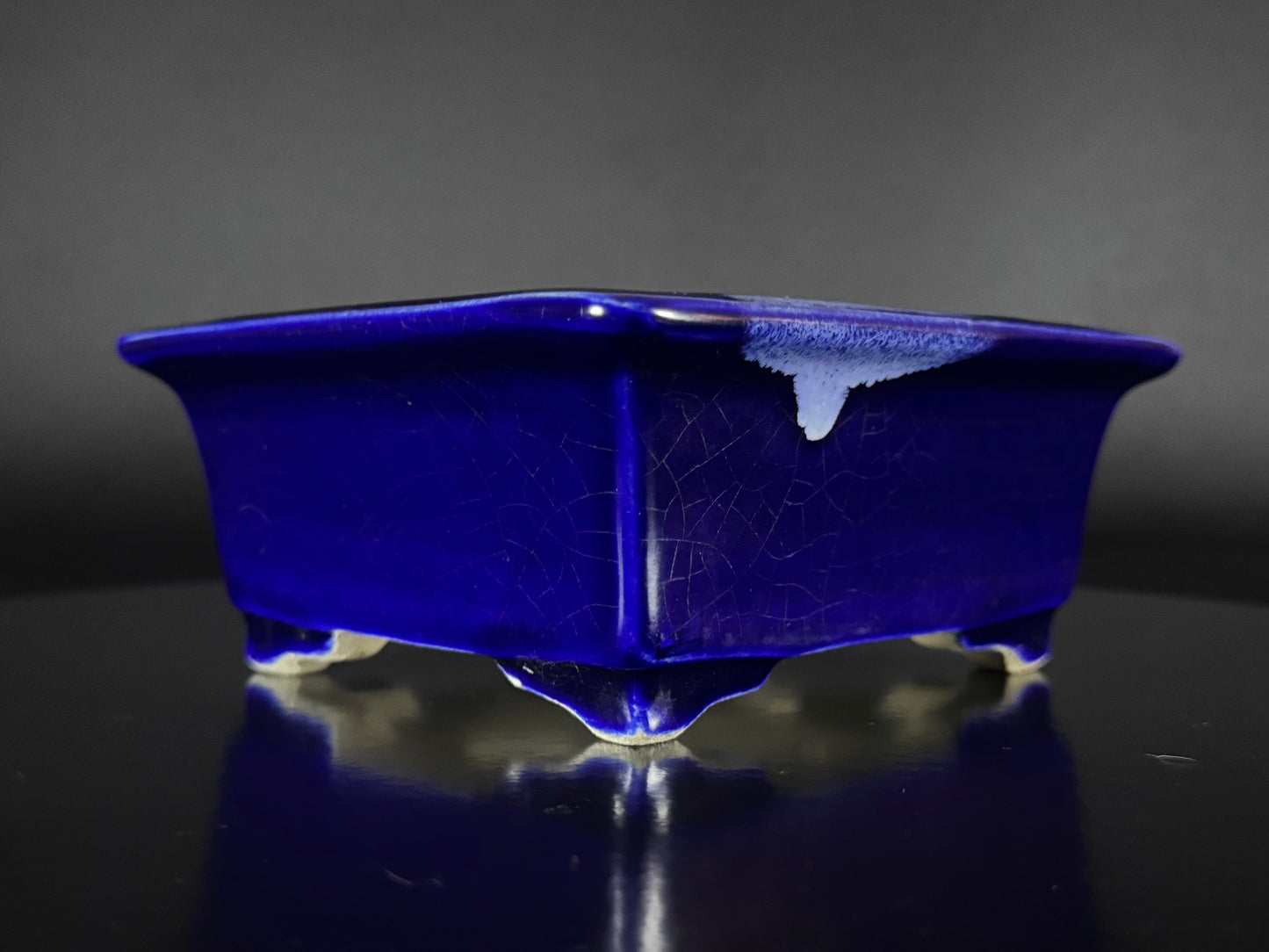 Satomi Terahata (寺幡サトミ) – 2nd Generation (二代) – 瀬戸市 – 14.7cm Rectangular Ruri Glazed (長方形 瑠璃釉)
