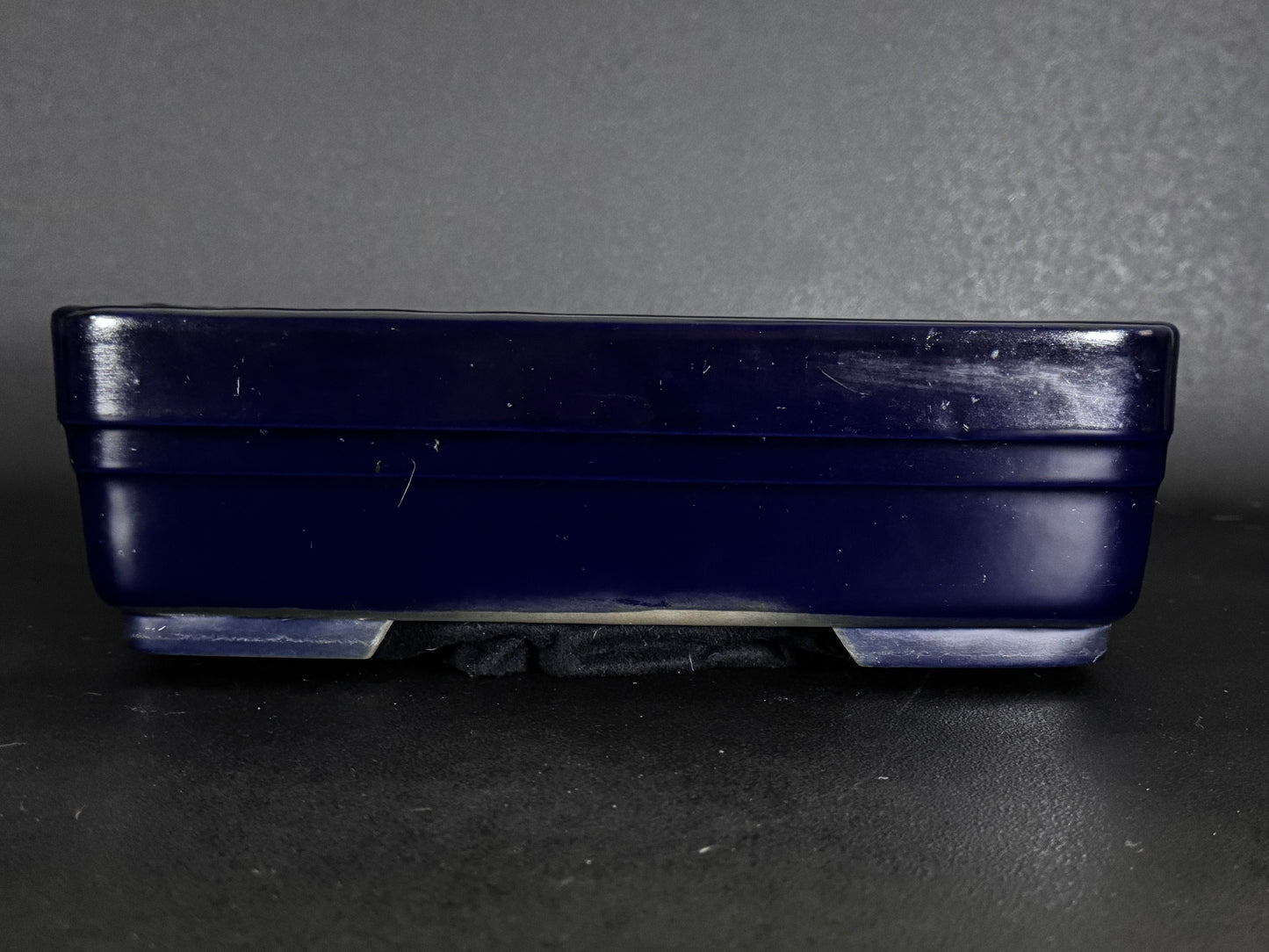 Yohen 窯変 – 常滑市 – 31.3cm Rectangular Glazed Deep Navy Blue / 濃紺釉 (Noukon-yu) 長方形