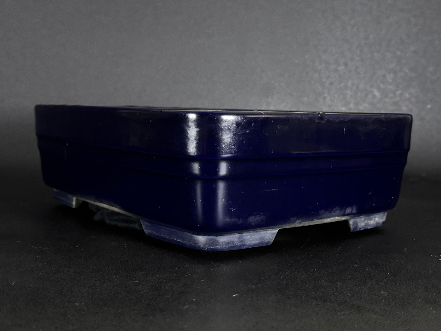 Yohen 窯変 – 常滑市 – 31.3cm Rectangular Glazed Deep Navy Blue / 濃紺釉 (Noukon-yu) 長方形