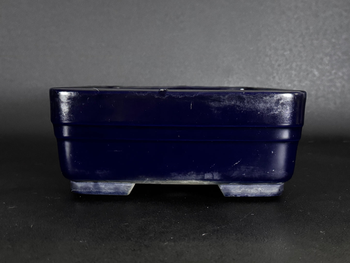 Yohen 窯変 – 常滑市 – 31.3cm Rectangular Glazed Deep Navy Blue / 濃紺釉 (Noukon-yu) 長方形