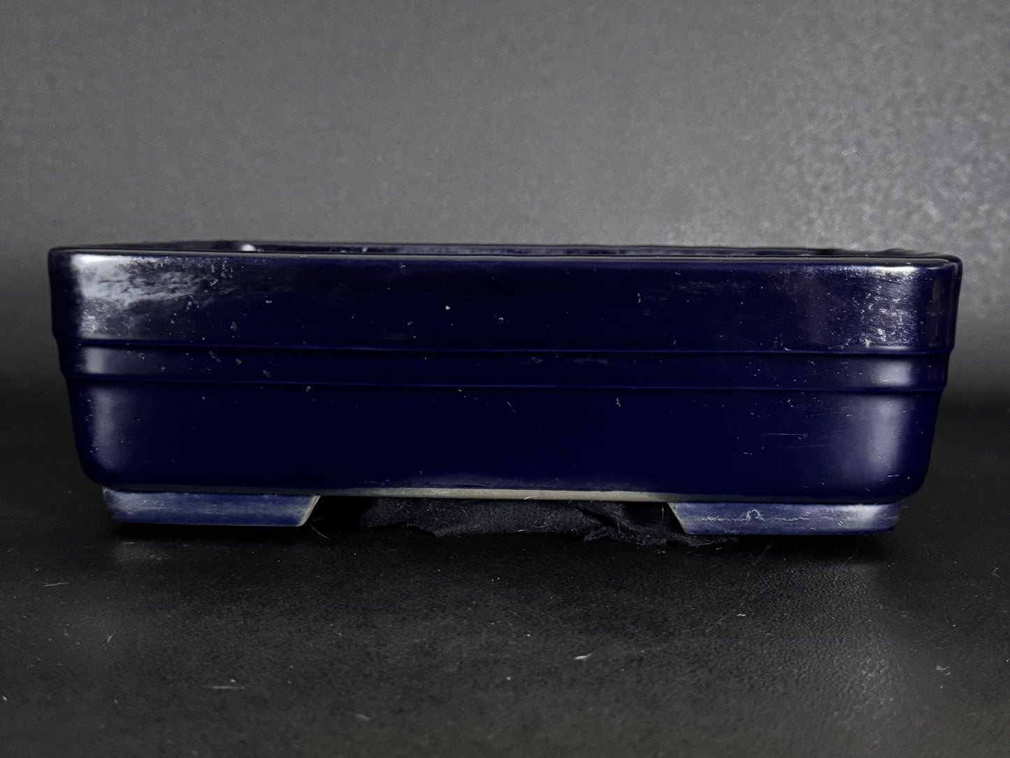 Yohen 窯変 – 常滑市 – 31.3cm Rectangular Glazed Deep Navy Blue / 濃紺釉 (Noukon-yu) 長方形