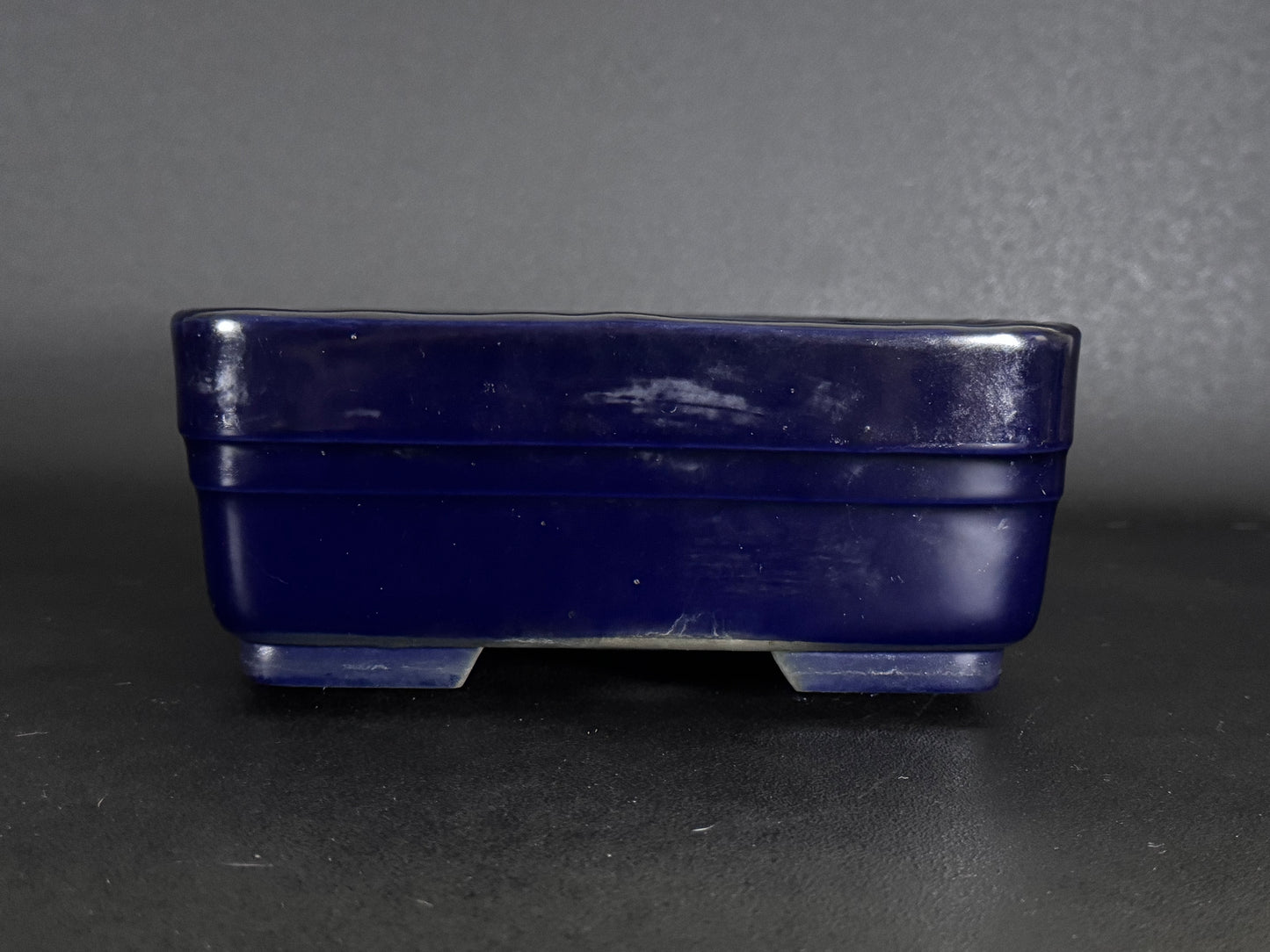 Yohen 窯変 – 常滑市 – 31.3cm Rectangular Glazed Deep Navy Blue / 濃紺釉 (Noukon-yu) 長方形