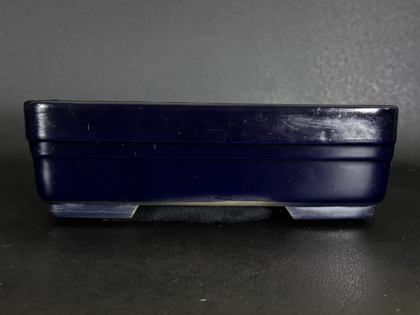 Yohen 窯変 – 常滑市 – 31.3cm Rectangular Glazed Deep Navy Blue / 濃紺釉 (Noukon-yu) 長方形