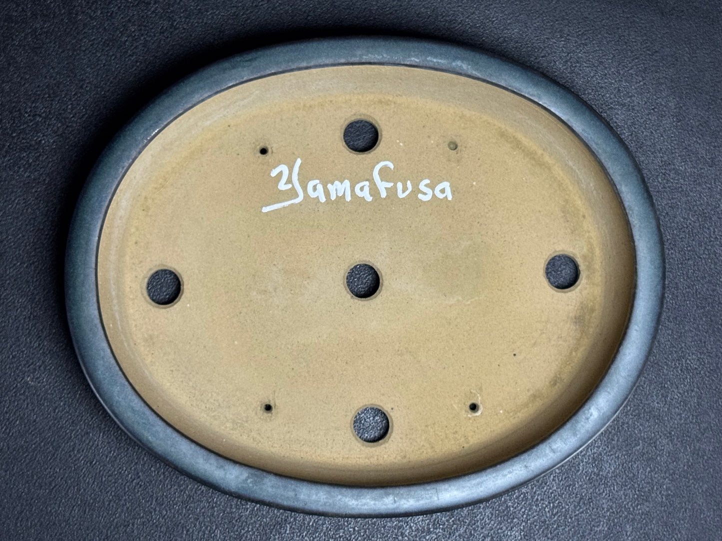 YAMAFUSA 4th Generation KOIE 山房四代 鯉江 (aka SAMBO) – 常滑 – 27.7cm Oval Glazed Cucumber (楕円 胡瓜釉)