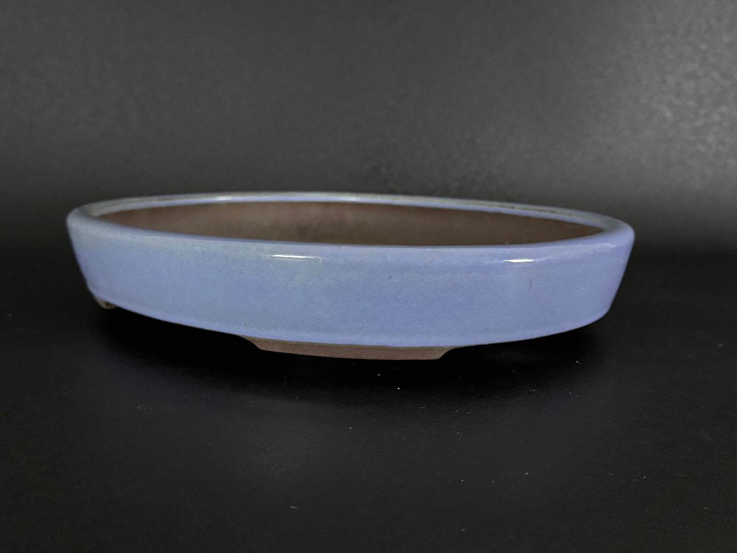 YAMAAKI (山秋窯) 3rd Generation Kataoka Toshio (片岡俊夫 作) - 小松泉 - 常滑 - 33.7cm Oval Light Blue Glazed 楕円 淡青釉