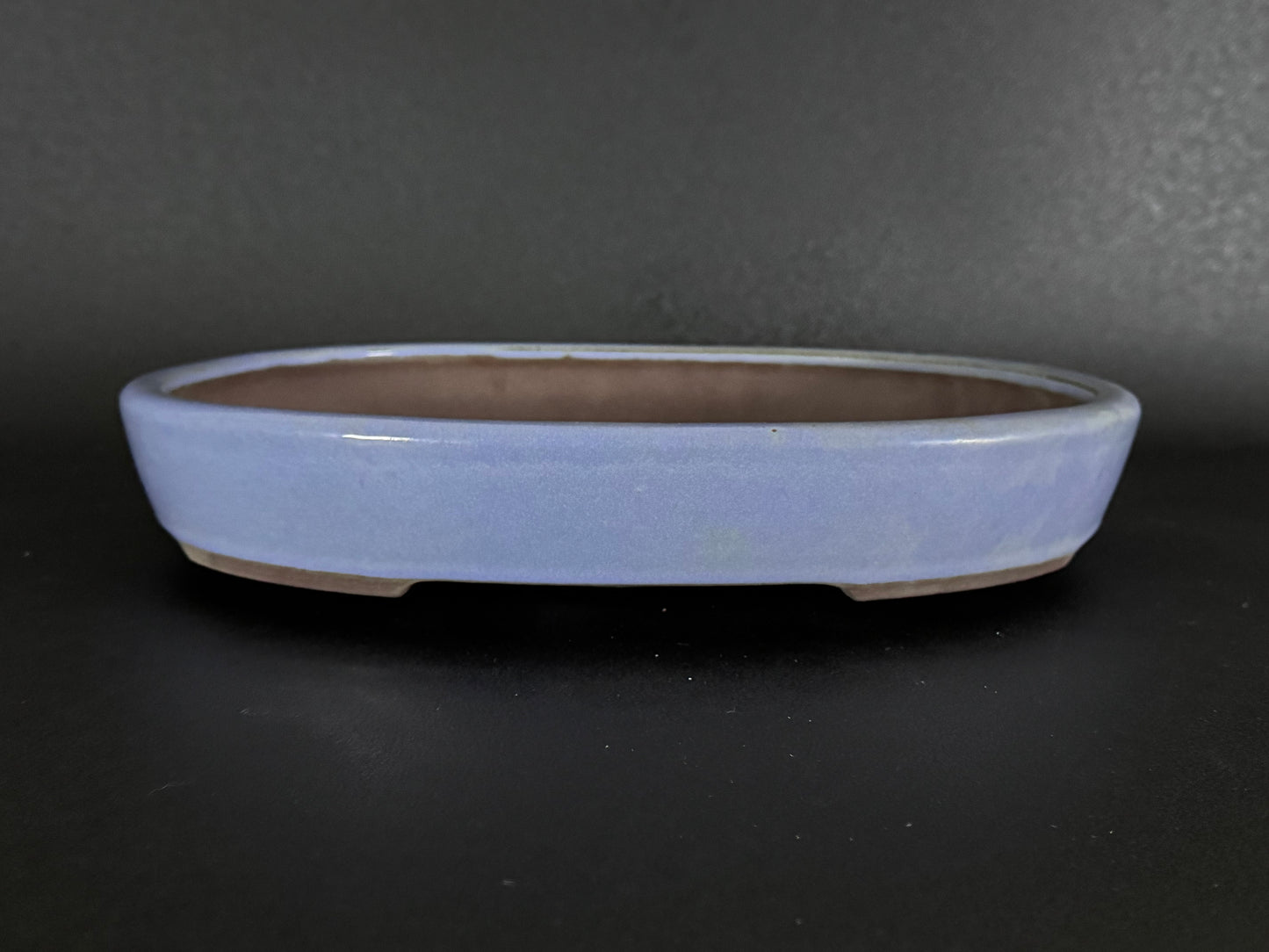 YAMAAKI (山秋窯) 3rd Generation Kataoka Toshio (片岡俊夫 作) - 小松泉 - 常滑 - 33.7cm Oval Light Blue Glazed 楕円 淡青釉