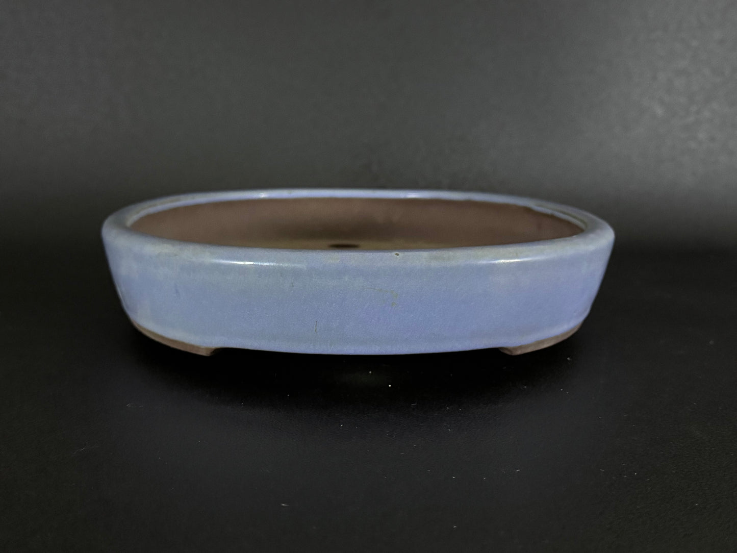YAMAAKI (山秋窯) 3rd Generation Kataoka Toshio (片岡俊夫 作) - 小松泉 - 常滑 - 33.7cm Oval Light Blue Glazed 楕円 淡青釉