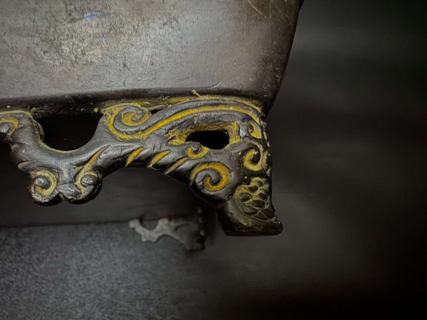 Harada Minekumo 原田峯雲 – Japan 日本 – 45.5cm Rectangular Solid Bronze Suiban 長方形 青銅製水盤
