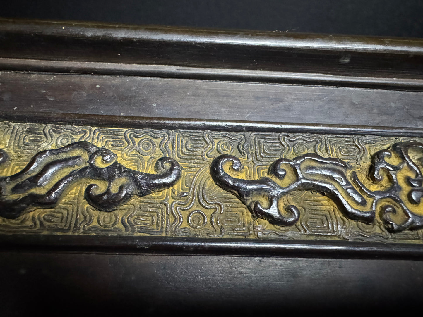 Harada Minekumo 原田峯雲 – Japan 日本 – 45.5cm Rectangular Solid Bronze Suiban 長方形 青銅製水盤
