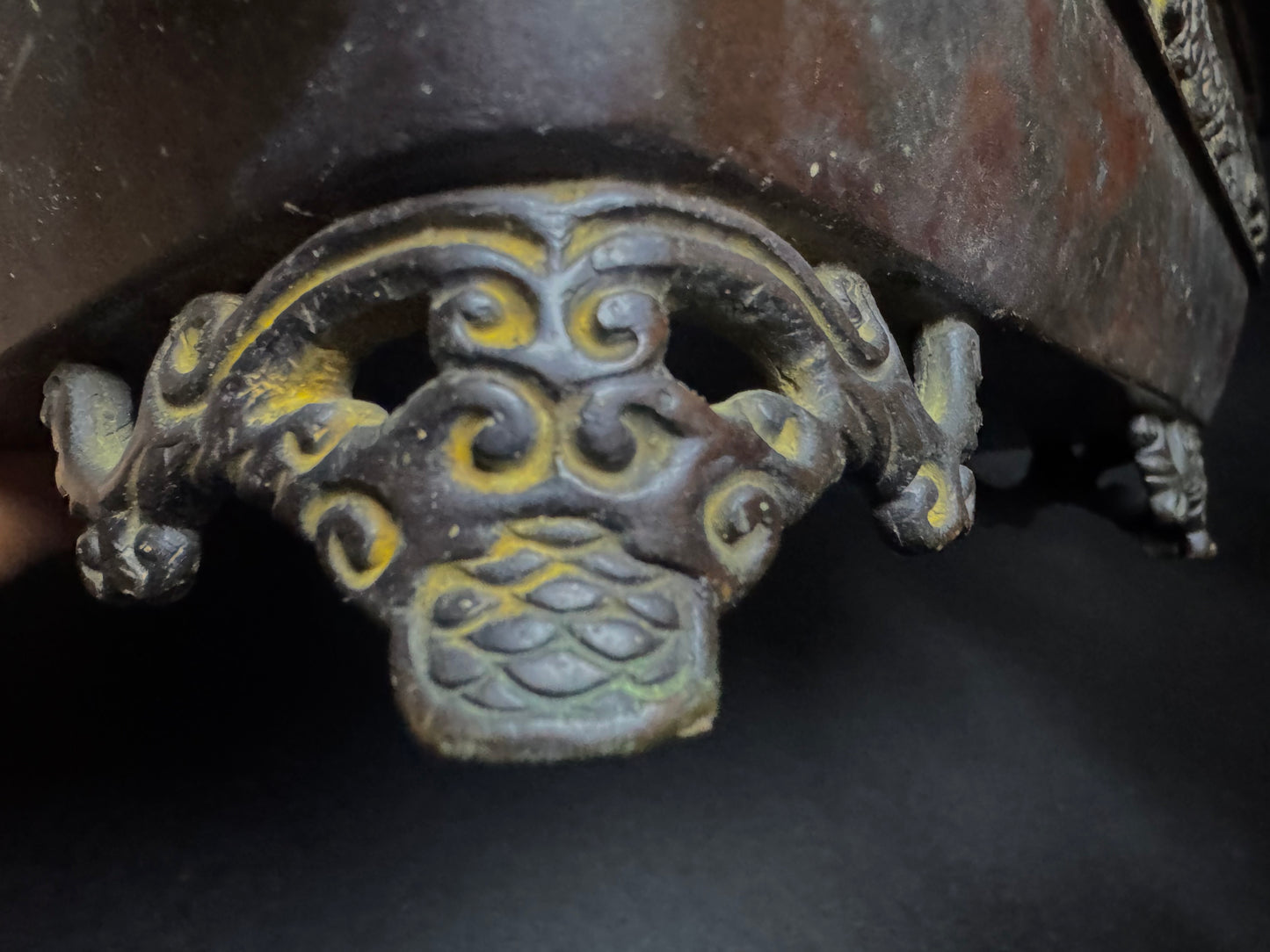 Harada Minekumo 原田峯雲 – Japan 日本 – 45.5cm Rectangular Solid Bronze Suiban 長方形 青銅製水盤