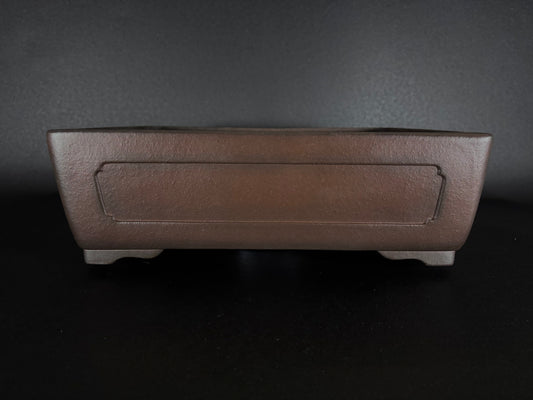 YAMAAKI (山秋窯) 3rd Generation Kataoka Toshio (片岡俊夫 作) - 小松泉 - 常滑 - 41.3cm  Rectangular Unglazed Bonsai Pot 長方鉢 無釉