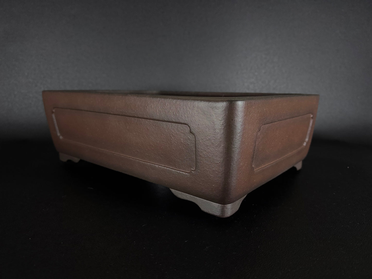 YAMAAKI (山秋窯) 3rd Generation Kataoka Toshio (片岡俊夫 作) - 小松泉 - 常滑 - 41.3cm  Rectangular Unglazed Bonsai Pot 長方鉢 無釉