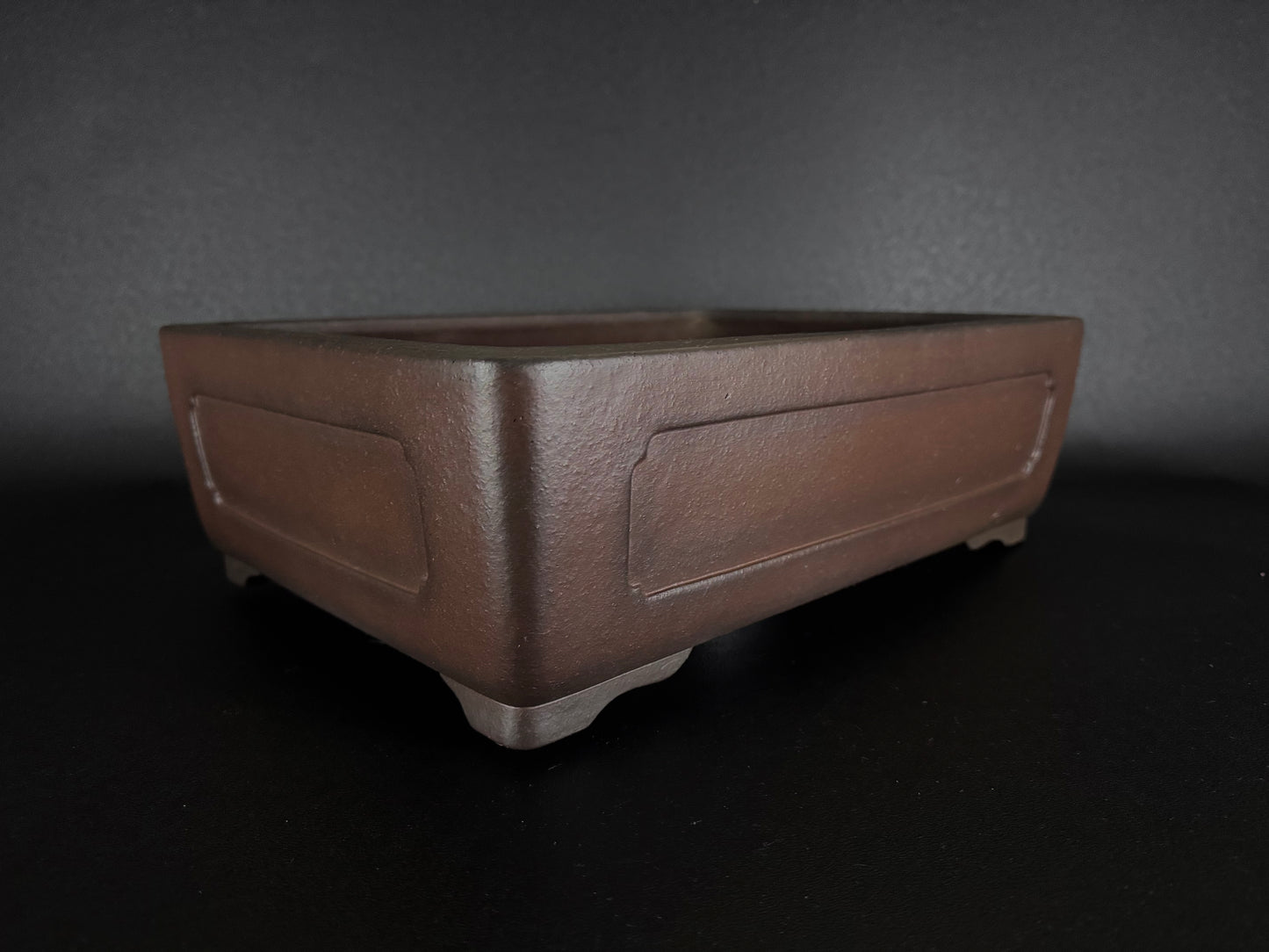 YAMAAKI (山秋窯) 3rd Generation Kataoka Toshio (片岡俊夫 作) - 小松泉 - 常滑 - 41.3cm  Rectangular Unglazed Bonsai Pot 長方鉢 無釉