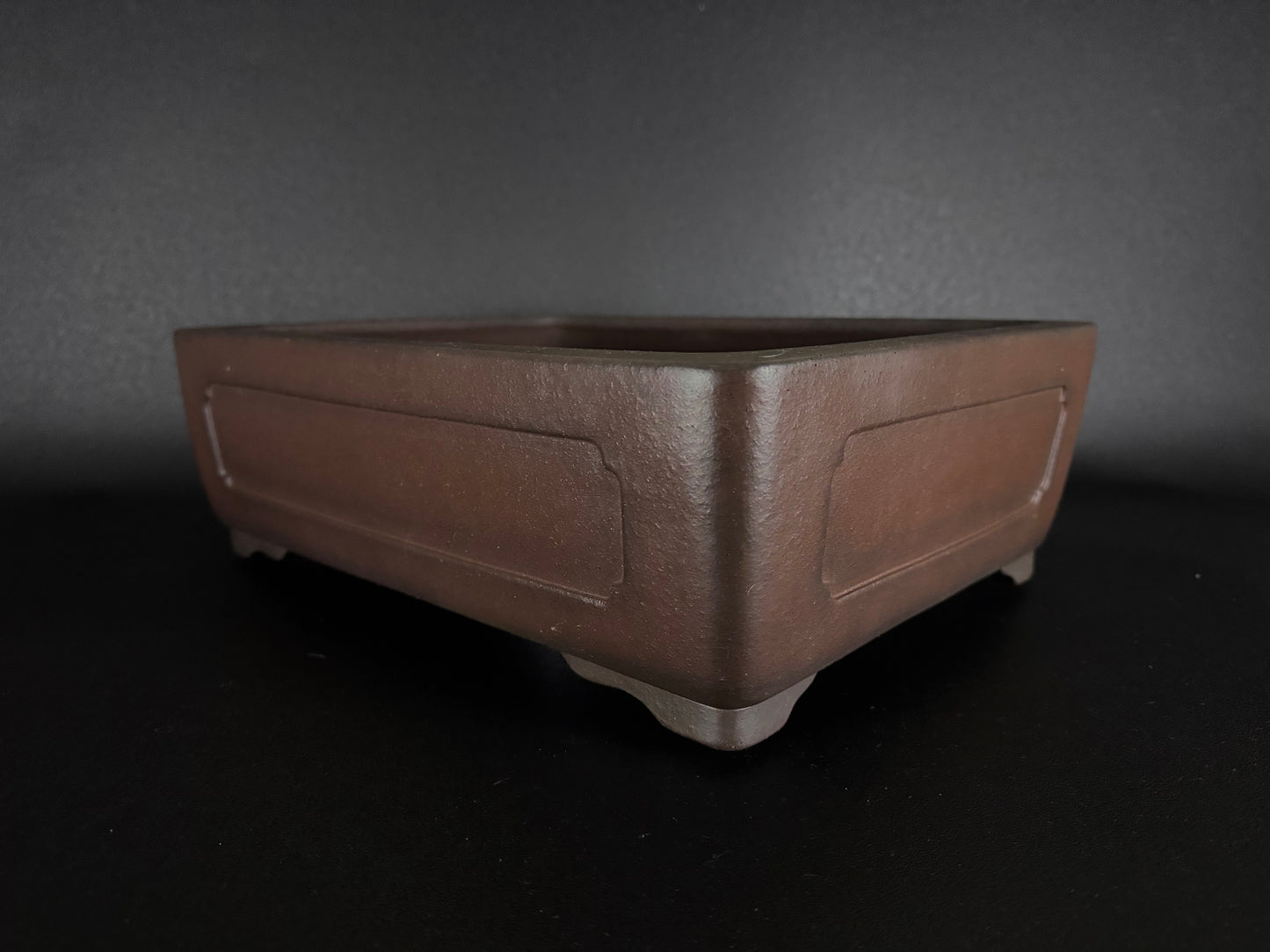 YAMAAKI (山秋窯) 3rd Generation Kataoka Toshio (片岡俊夫 作) - 小松泉 - 常滑 - 41.3cm  Rectangular Unglazed Bonsai Pot 長方鉢 無釉